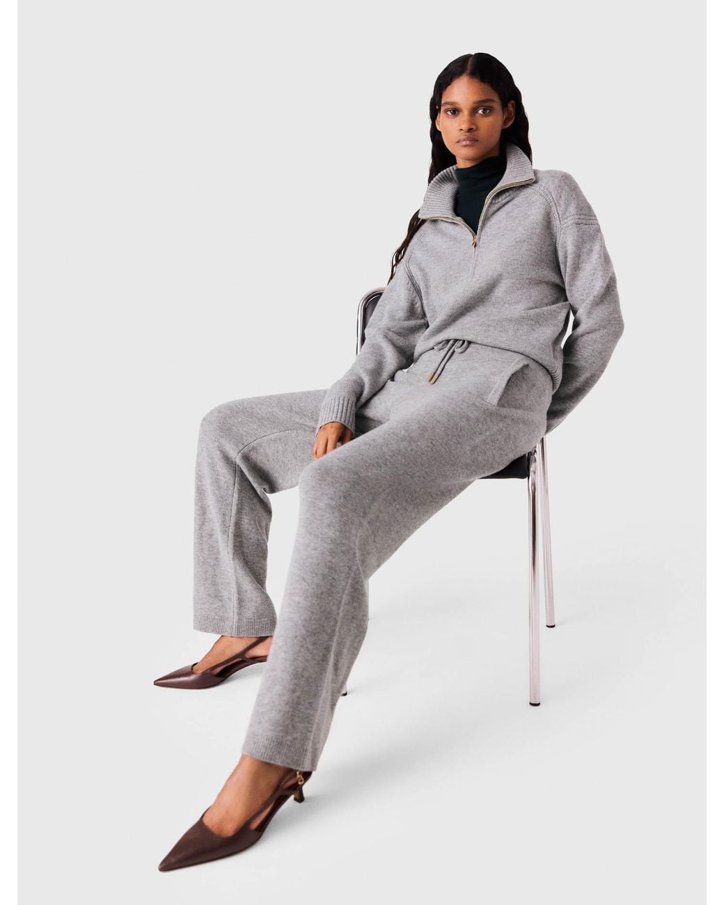 Maje Gray Knit Trousers