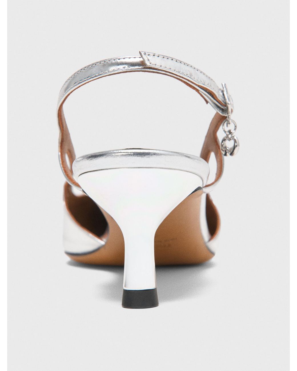 Maje White Leather Strappy Heels