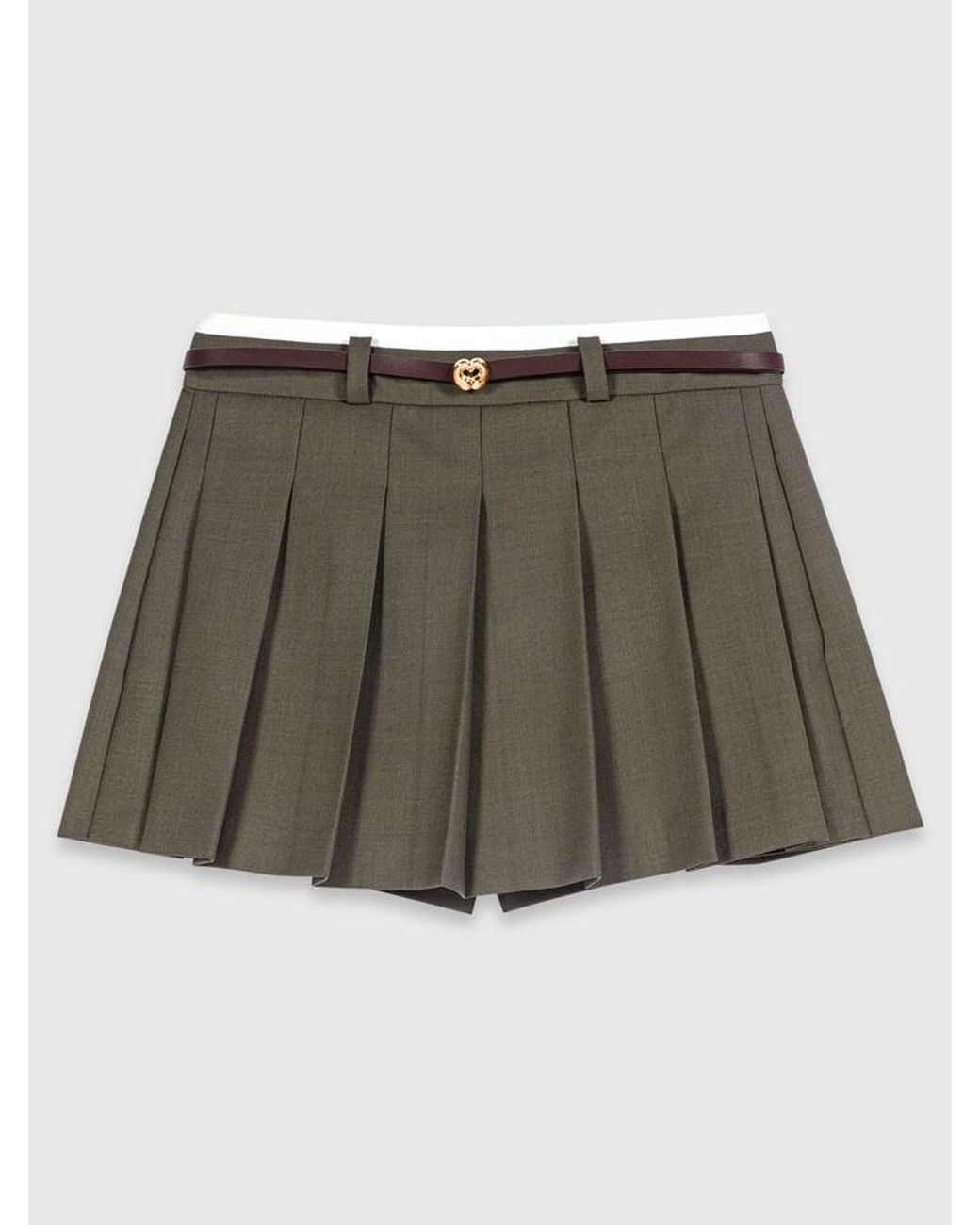 Maje Black Pleated Skirt-Effect Shorts