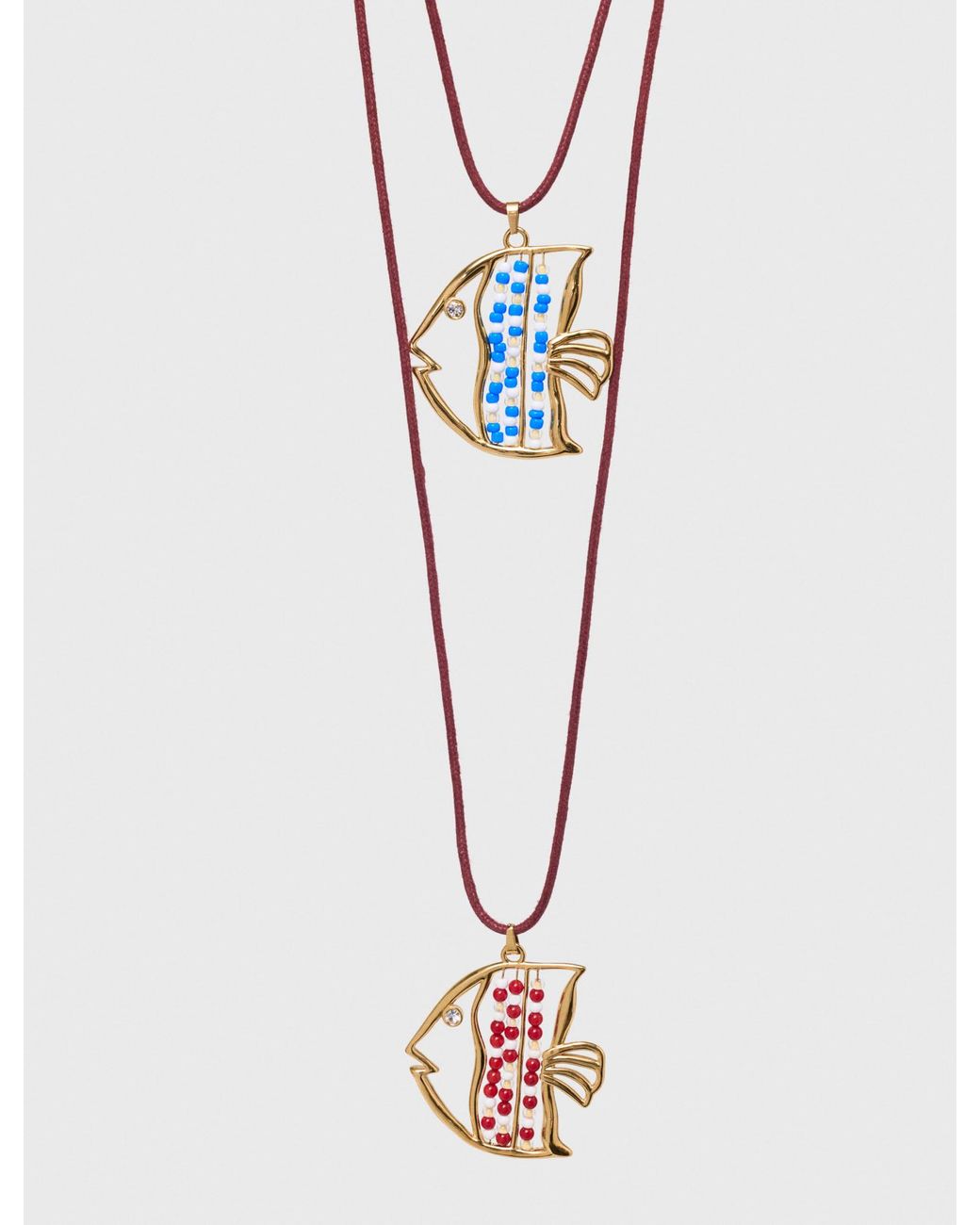 Maje White Double Fish Necklace