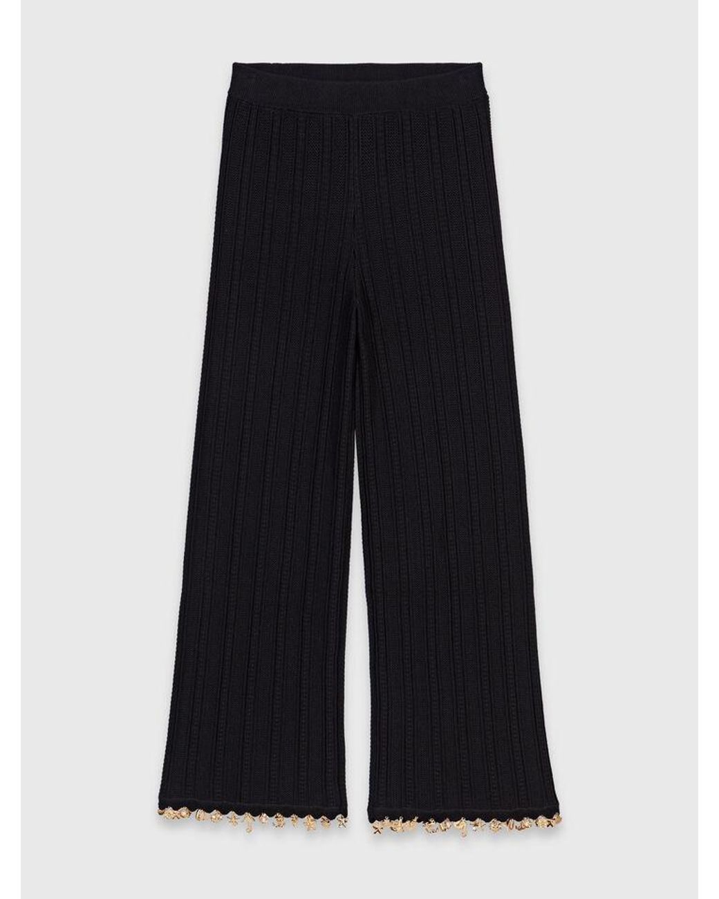 Maje White Jewelled Knit Trousers