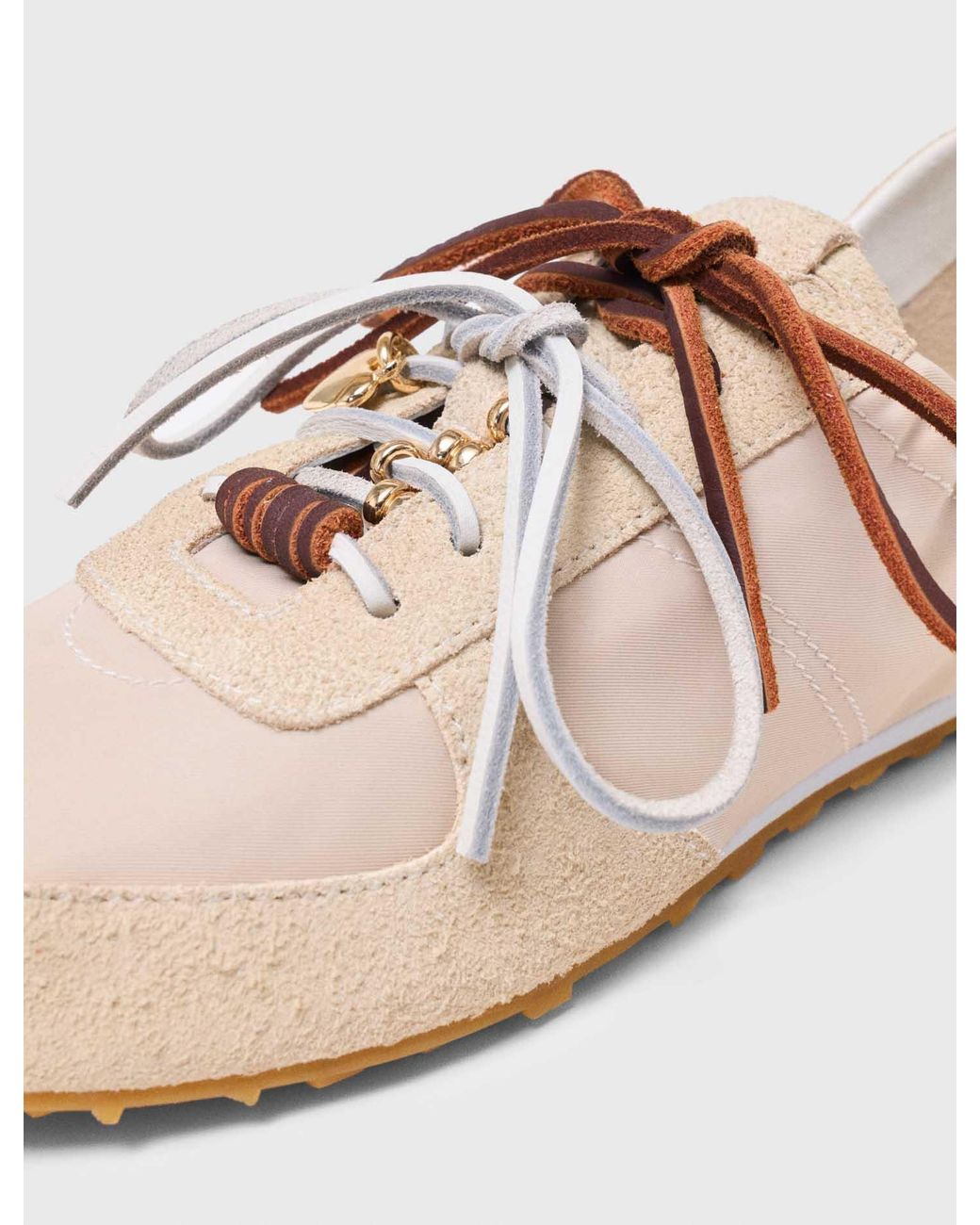 Maje White Multi-Lace Nylon Sneakers