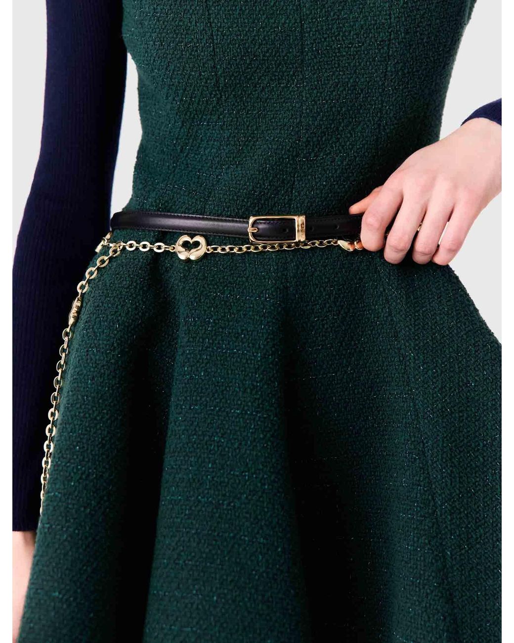 Maje Natural Chain Belt With Logo Details
