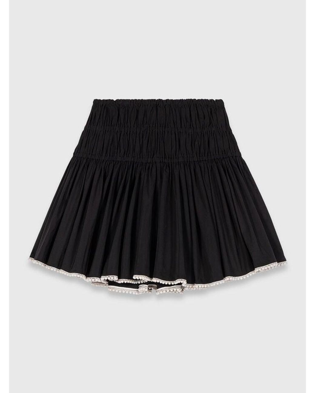 Maje Black Beaded Taffeta Skirt