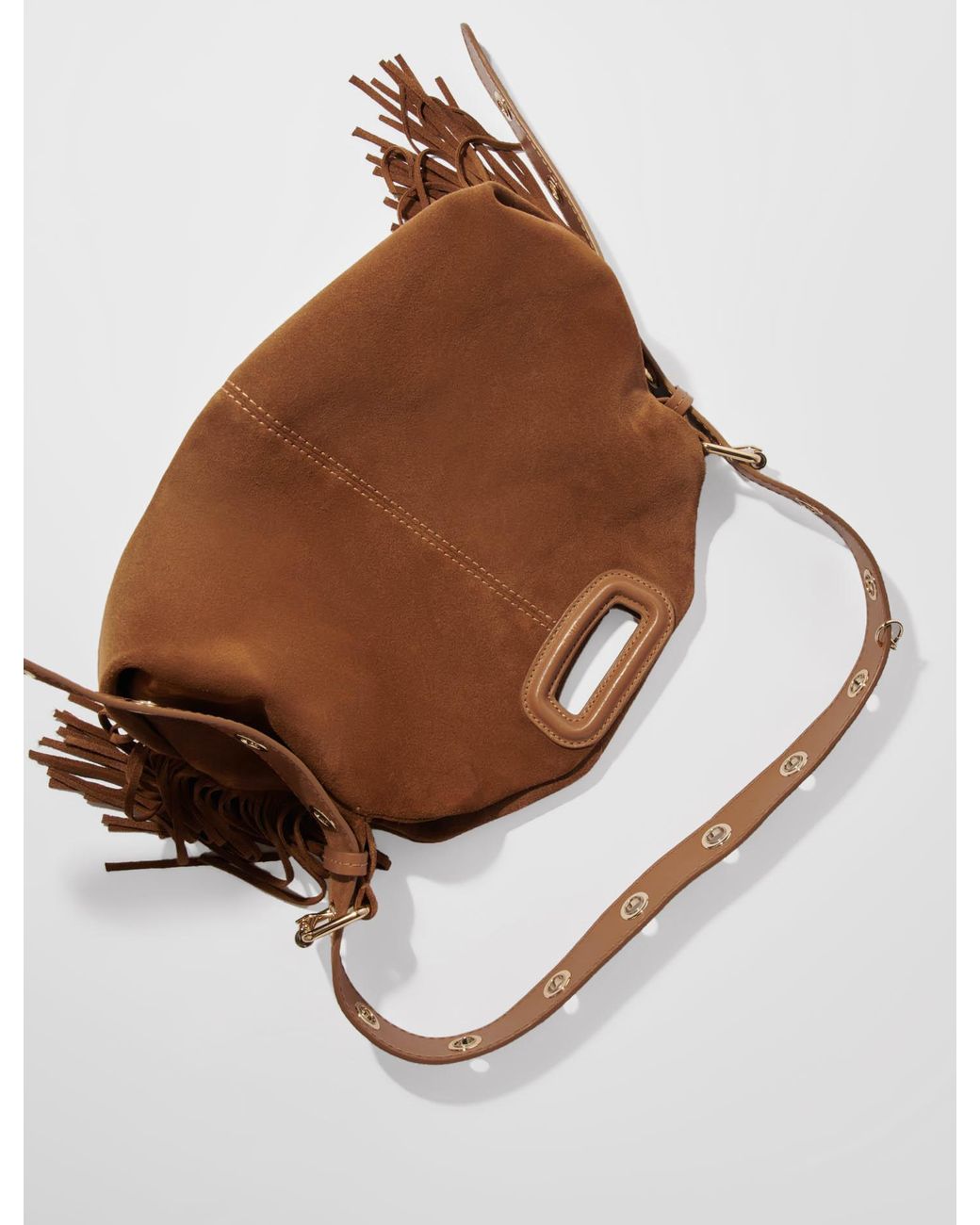 Maje Brown Suede Miss M Bag