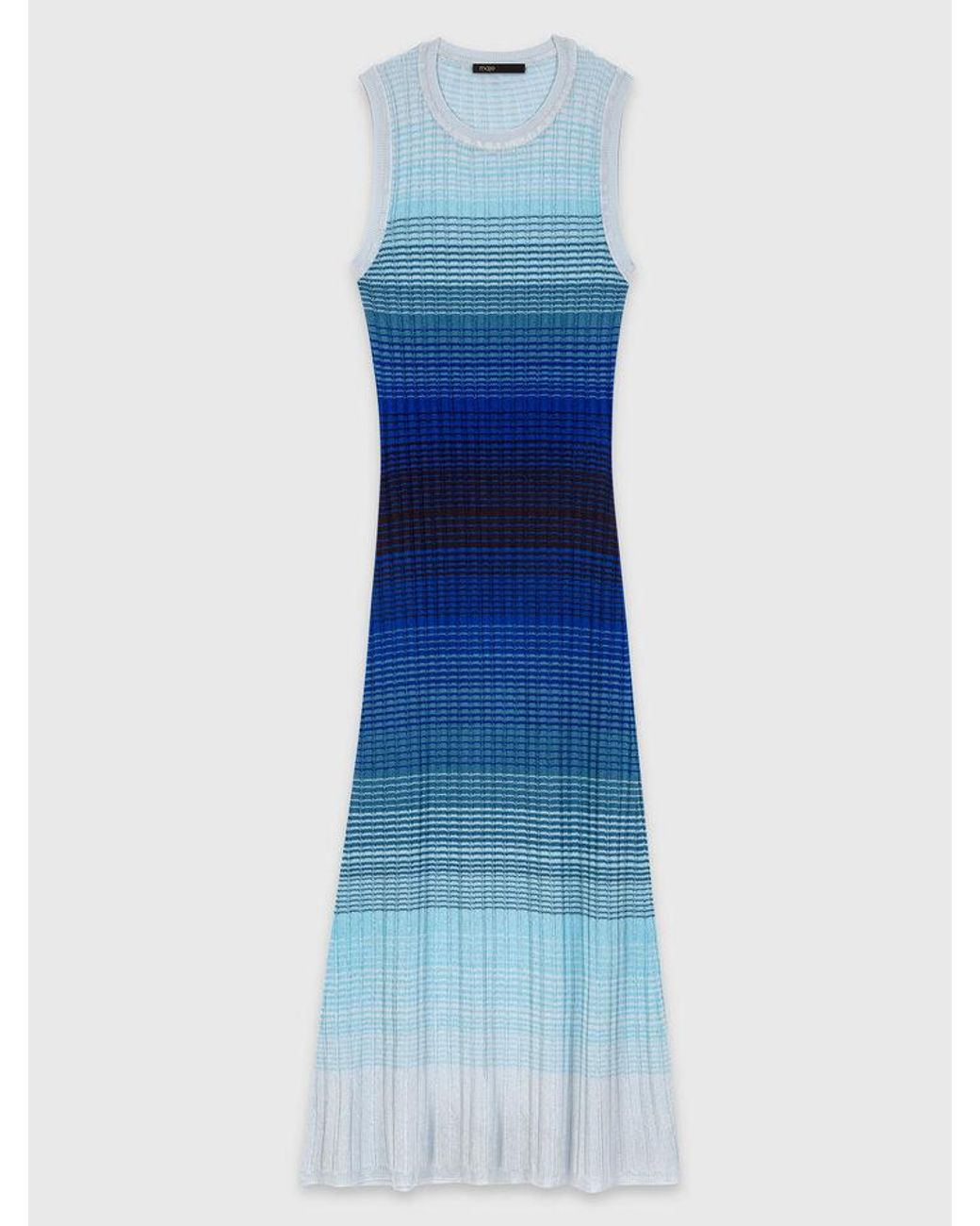 Maje Blue Ombré Knit Maxi Dress