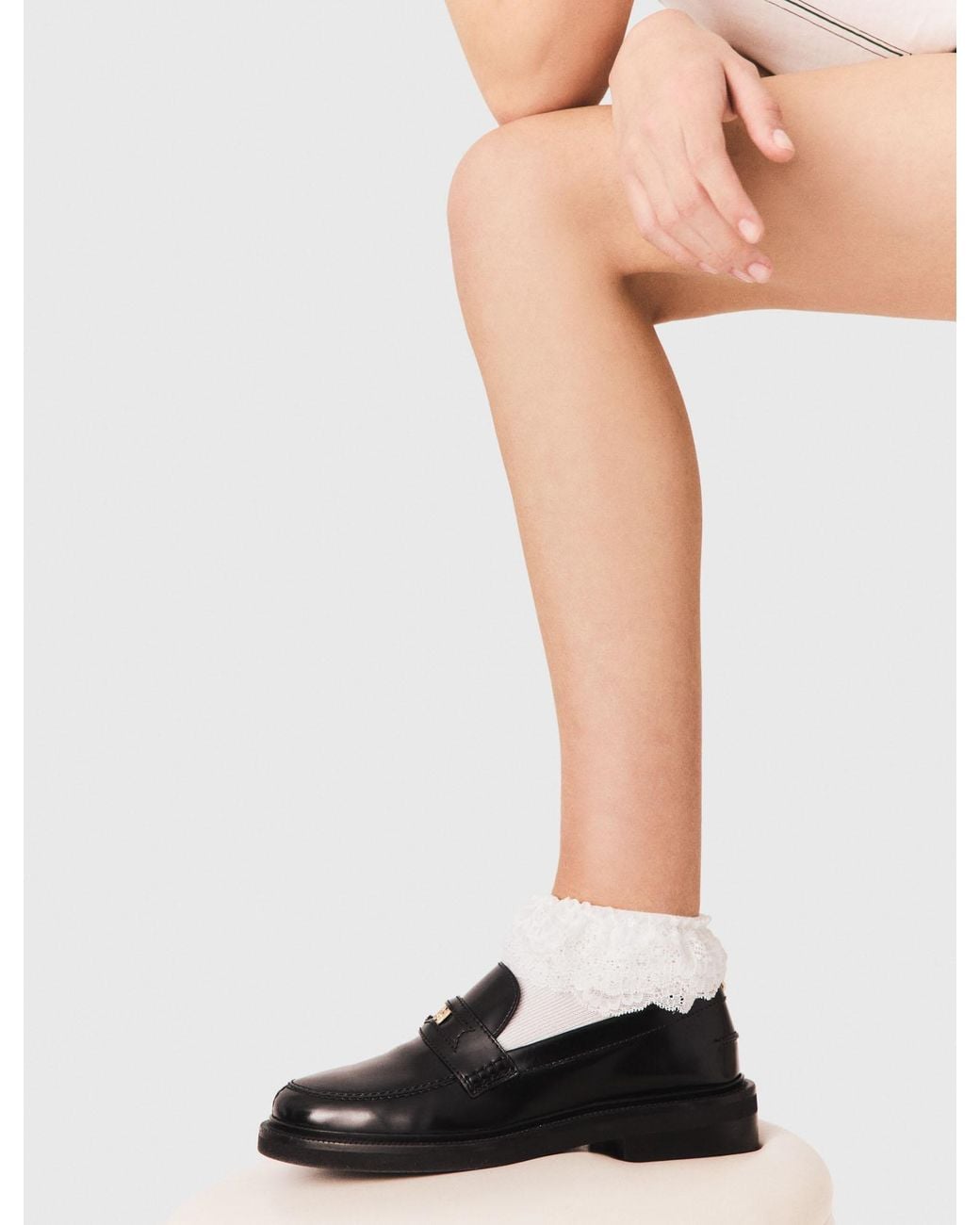 Maje Multicolor Lace Frill Socks