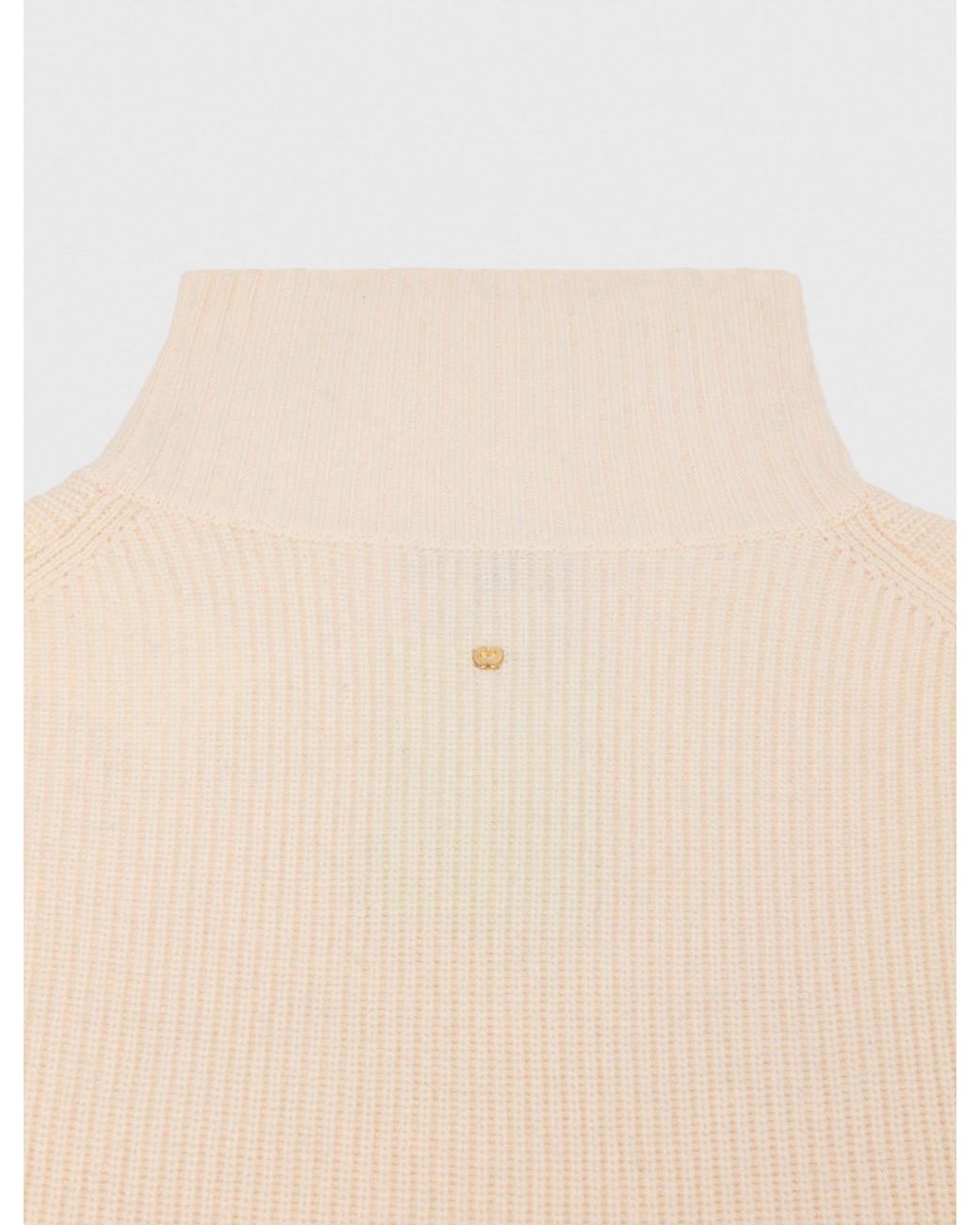 Maje White Wool And Cashmere Collar