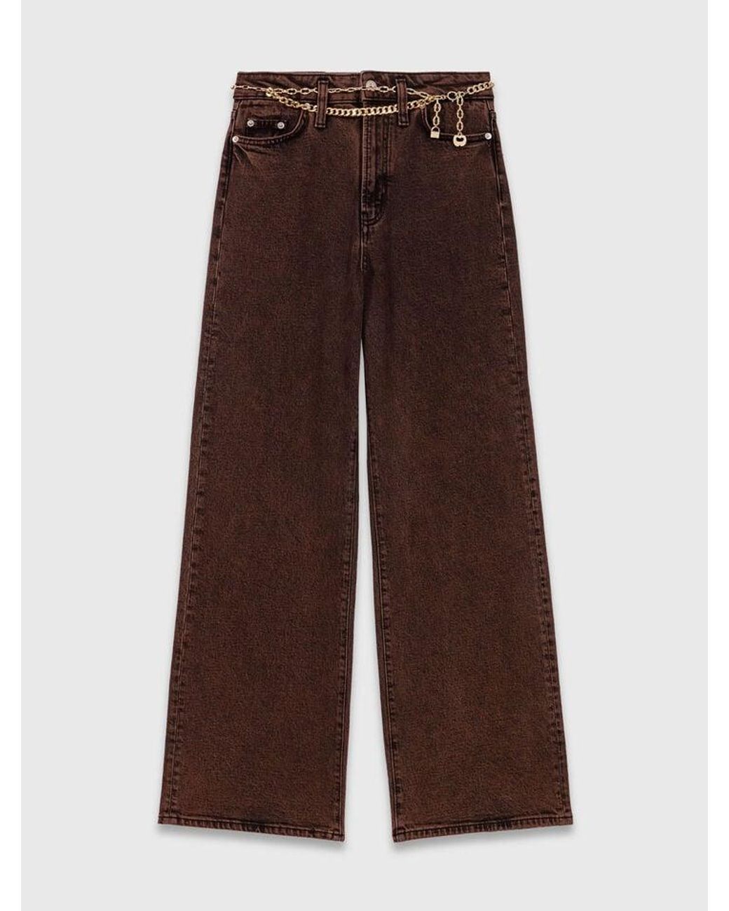 Maje White Bootcut Jeans With Chain