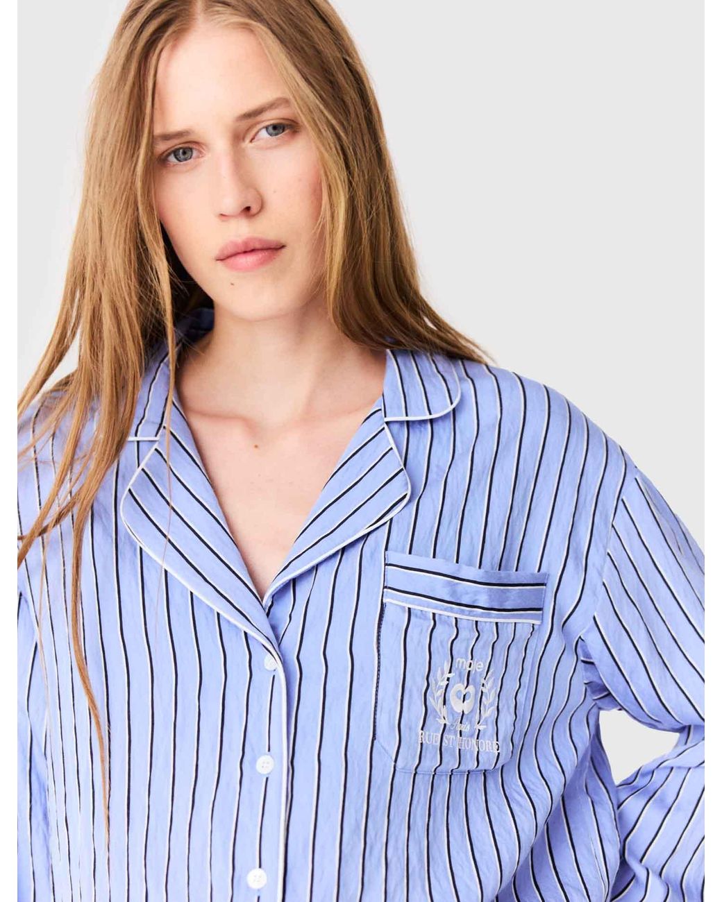 Maje Blue Striped Shirt
