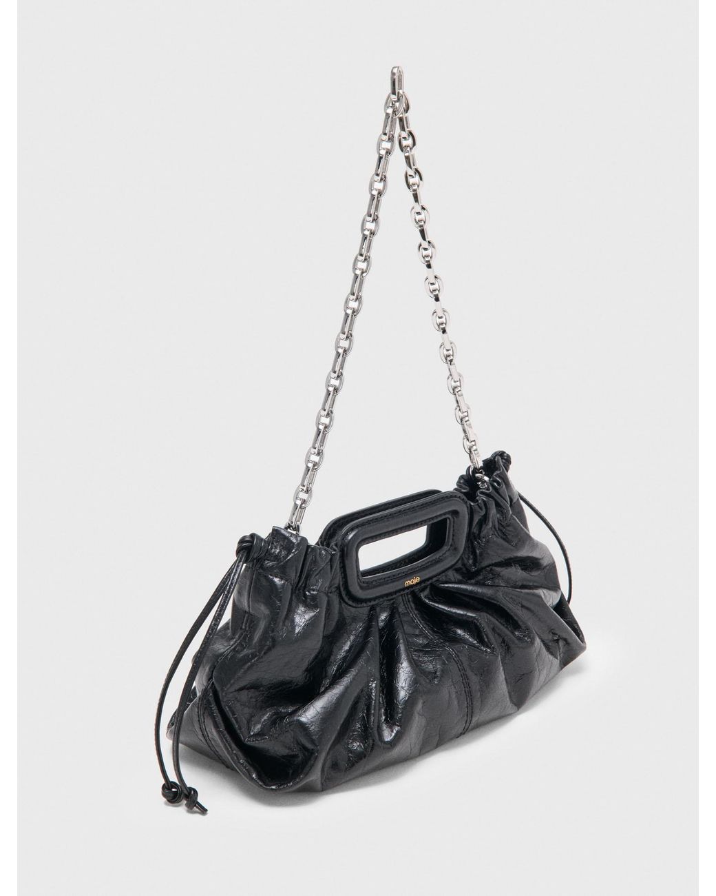 Maje Black Crackled Leather Milpli