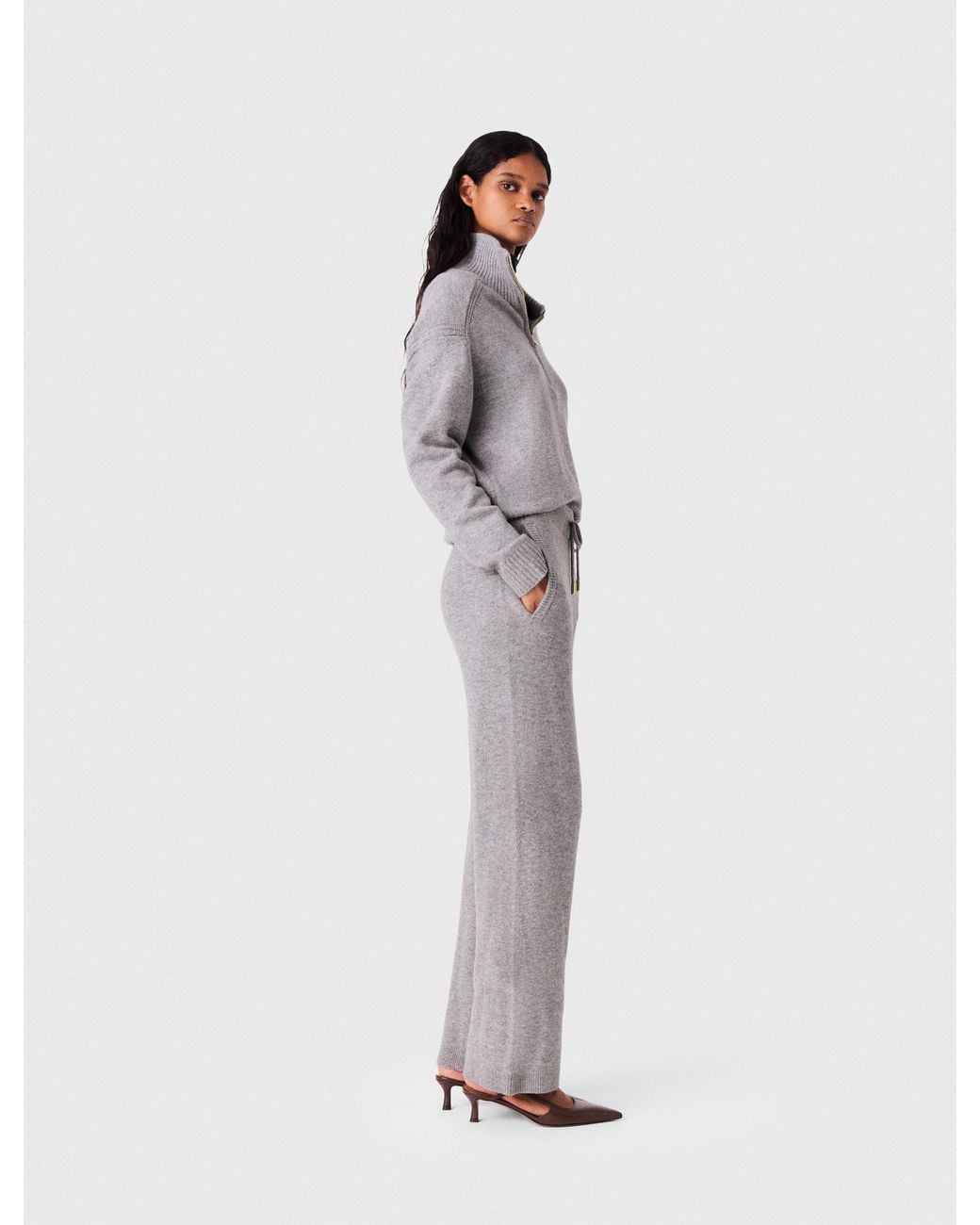 Maje Gray Knit Trousers