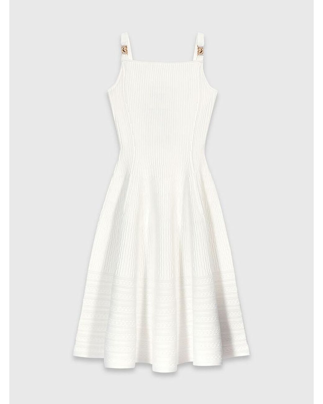 Maje White Knit Maxi Dress
