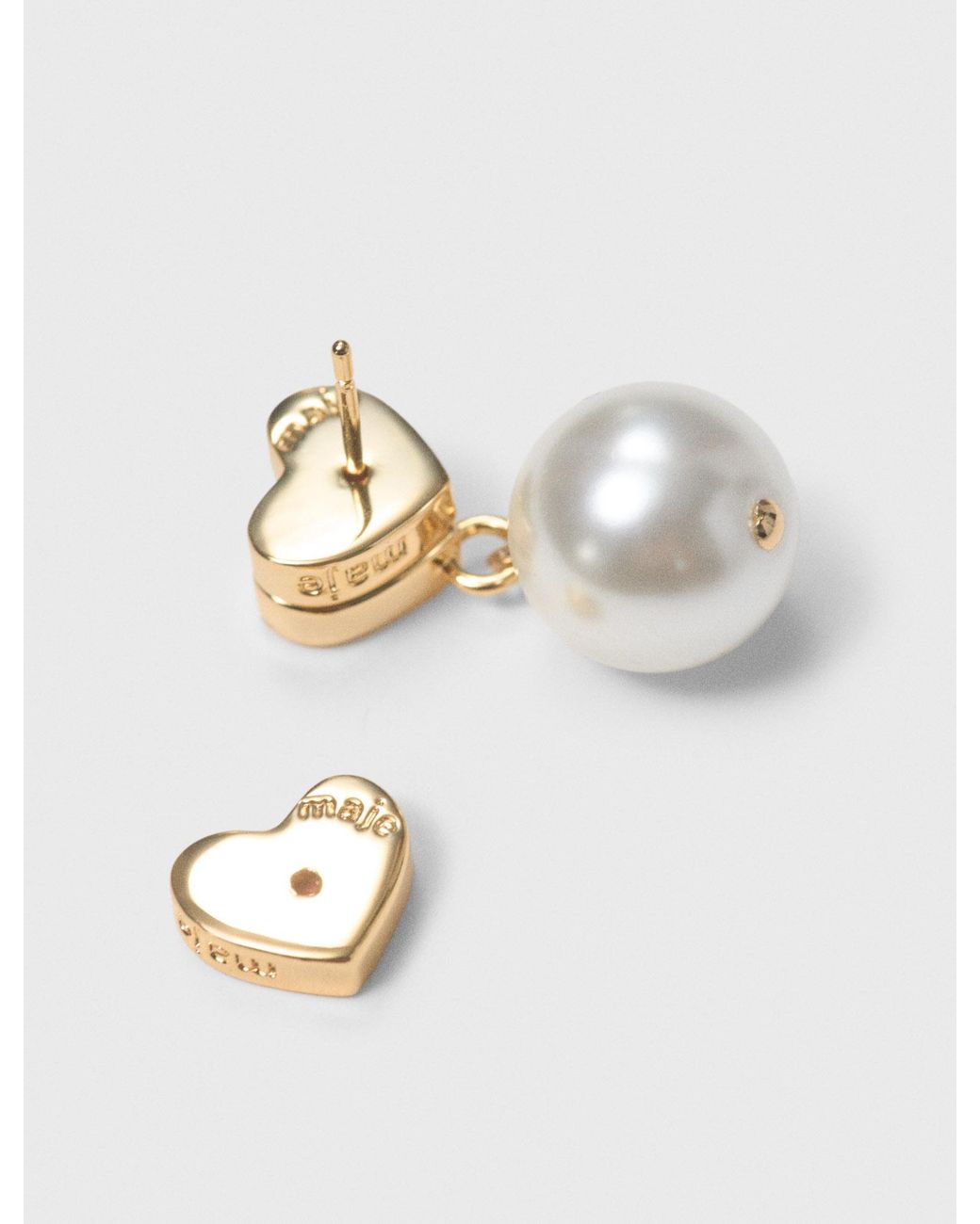 Maje White Bead Earrings