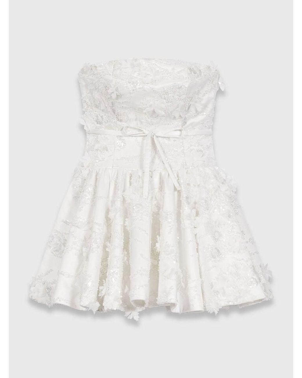 Maje White Short Embroidered Bustier Dress