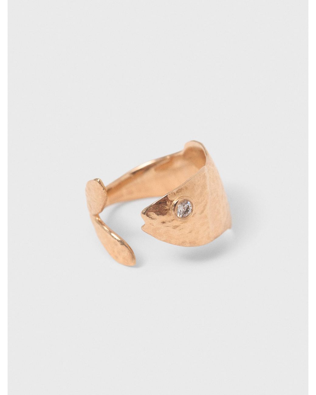 Maje White Fish Rhinestone Ring