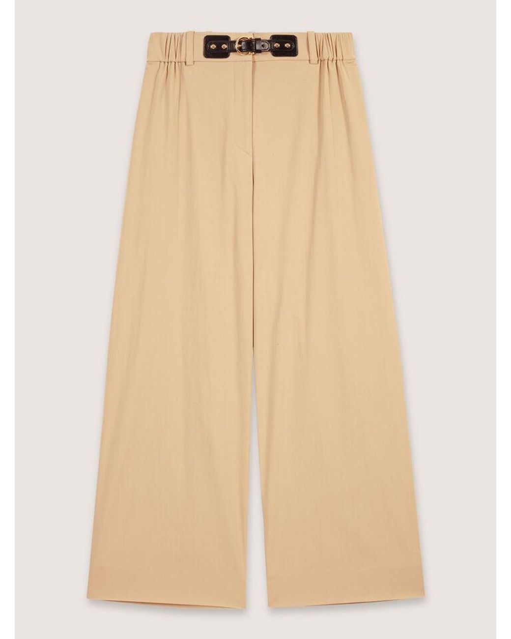 Maje Blue Wide-Leg Cotton Trousers