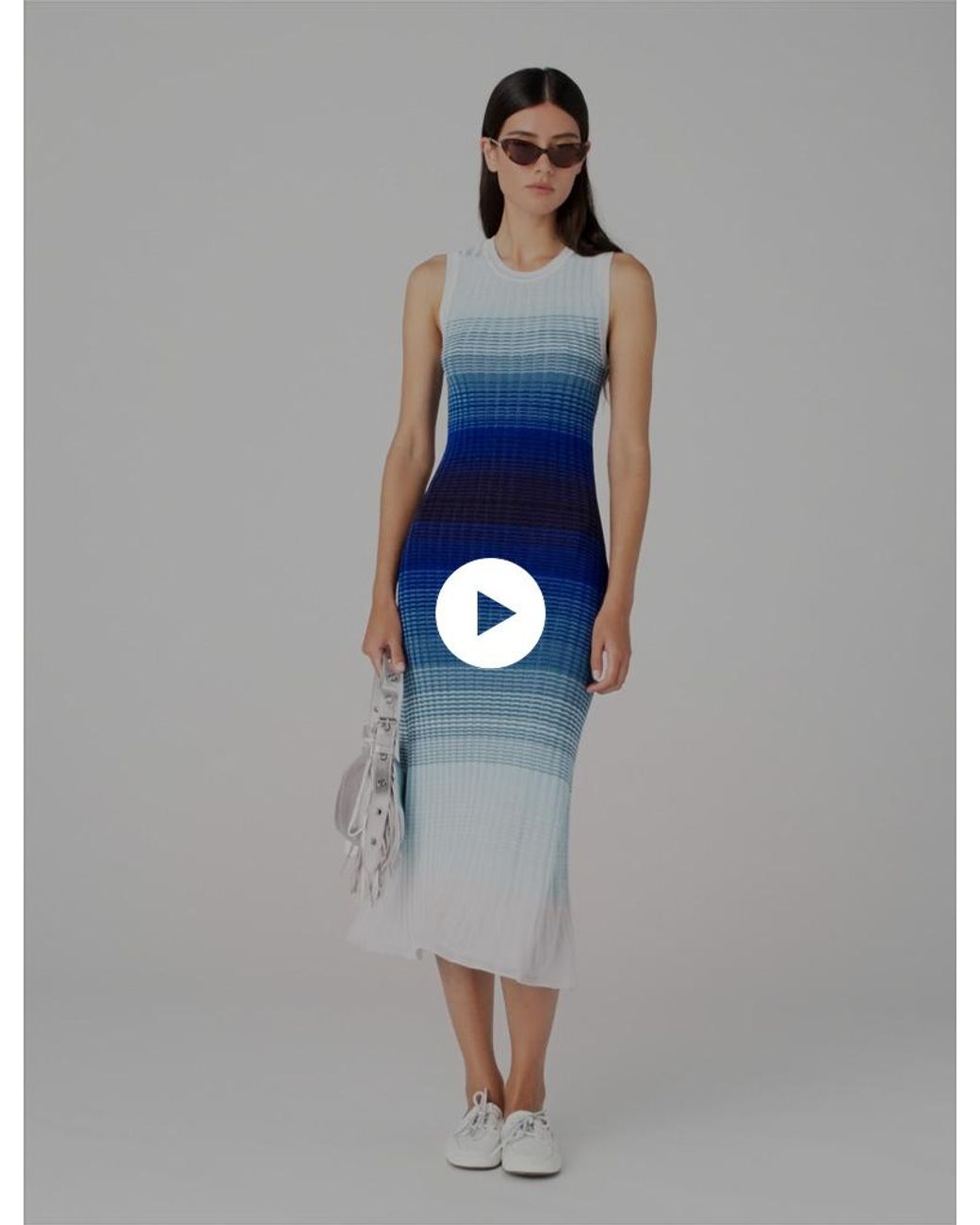 Maje Blue Ombré Knit Maxi Dress