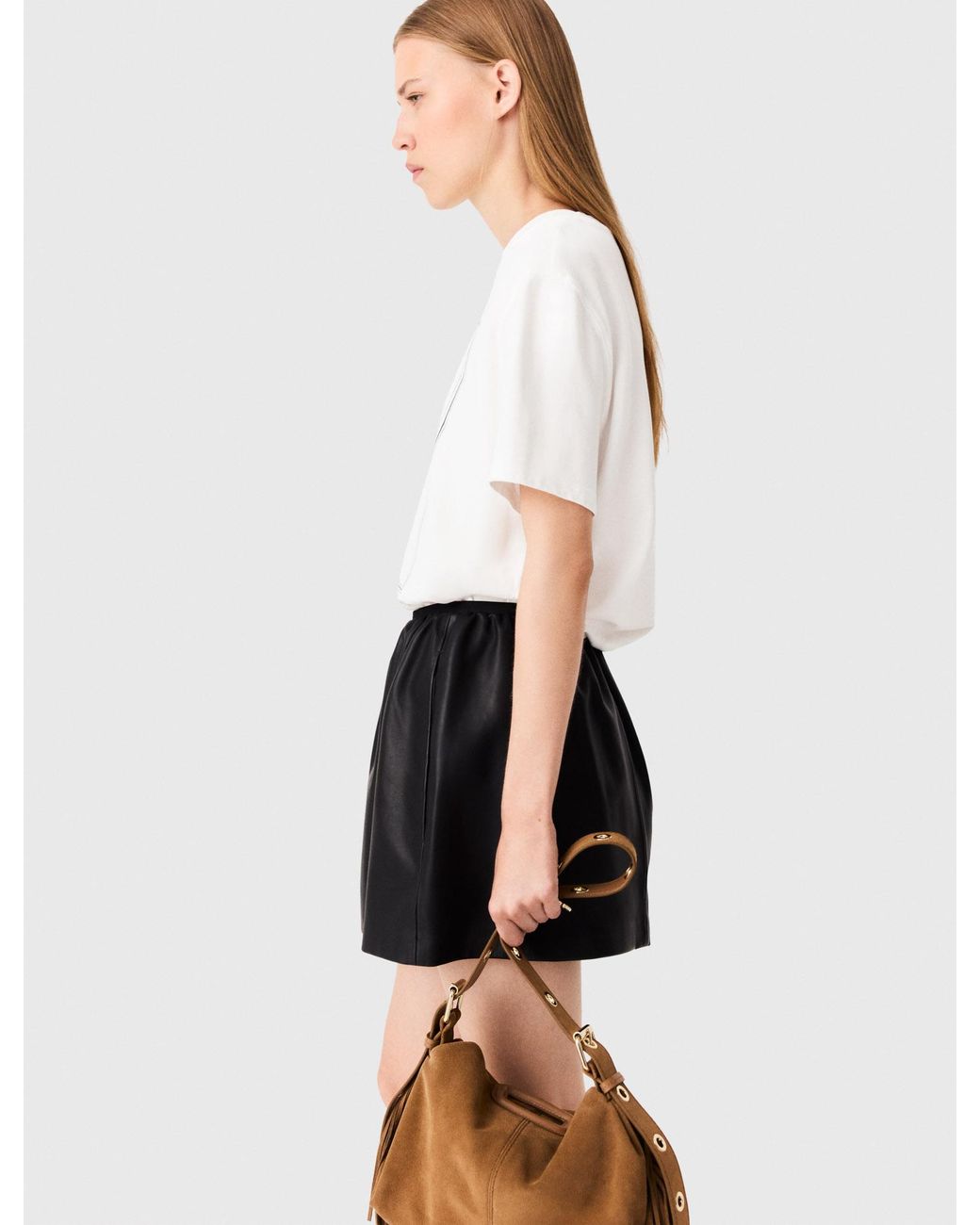 Maje White Oversized T-Shirt With Print