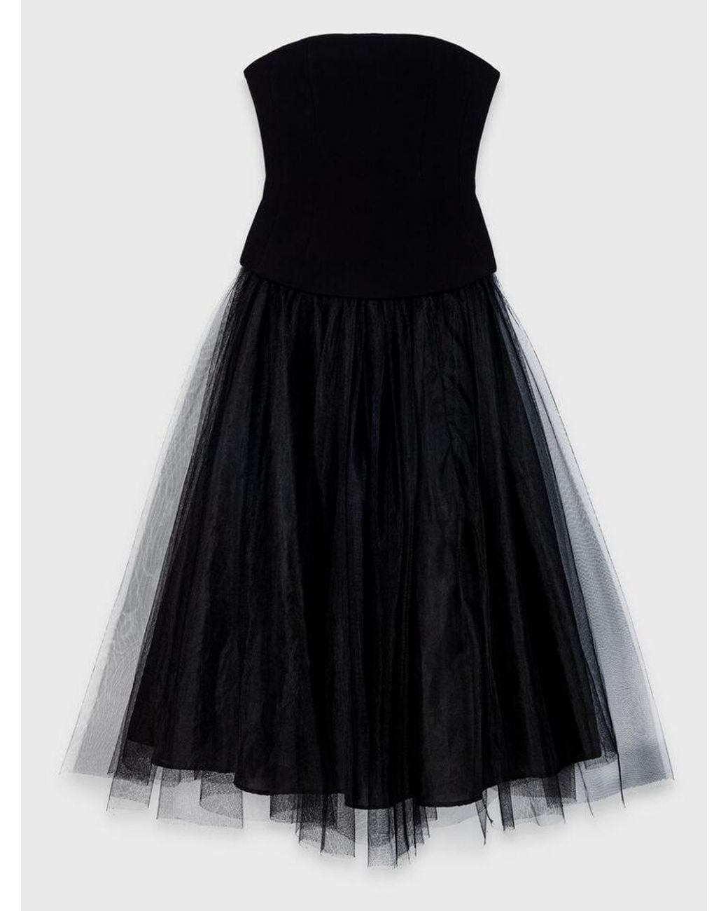 Maje White Bustier Dress With Tulle Skirt