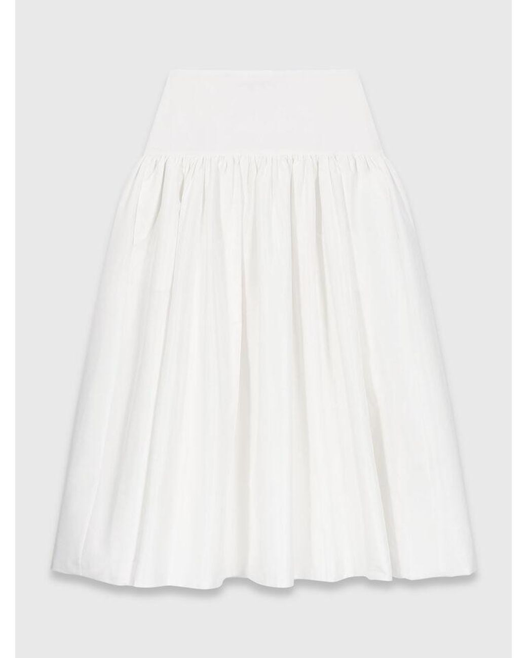 Maje White Long Taffeta Skirt