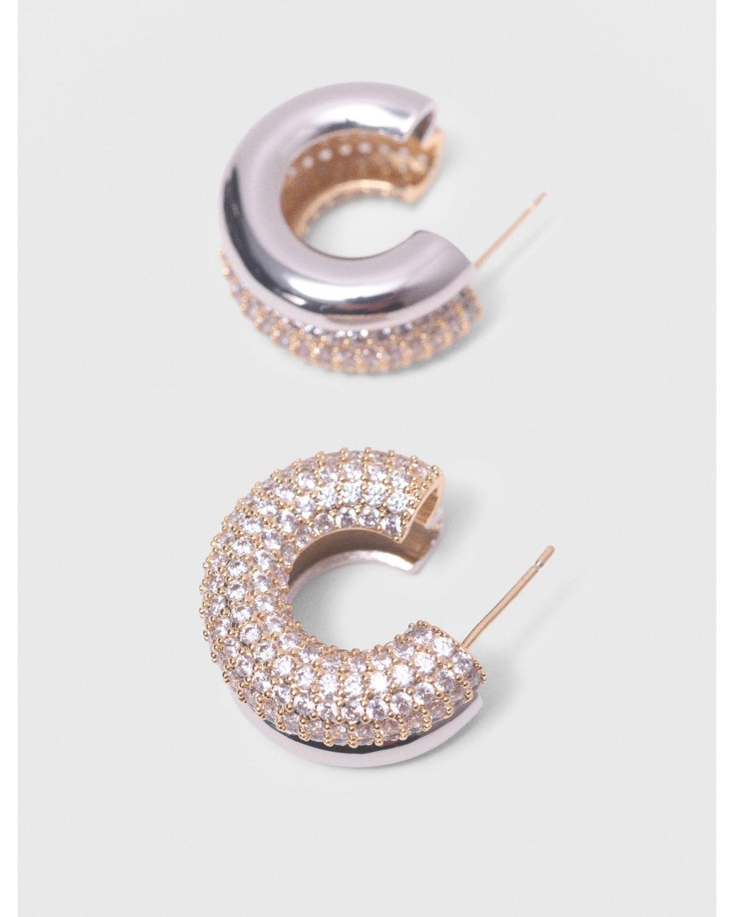 Maje White Rhinestone Earrings