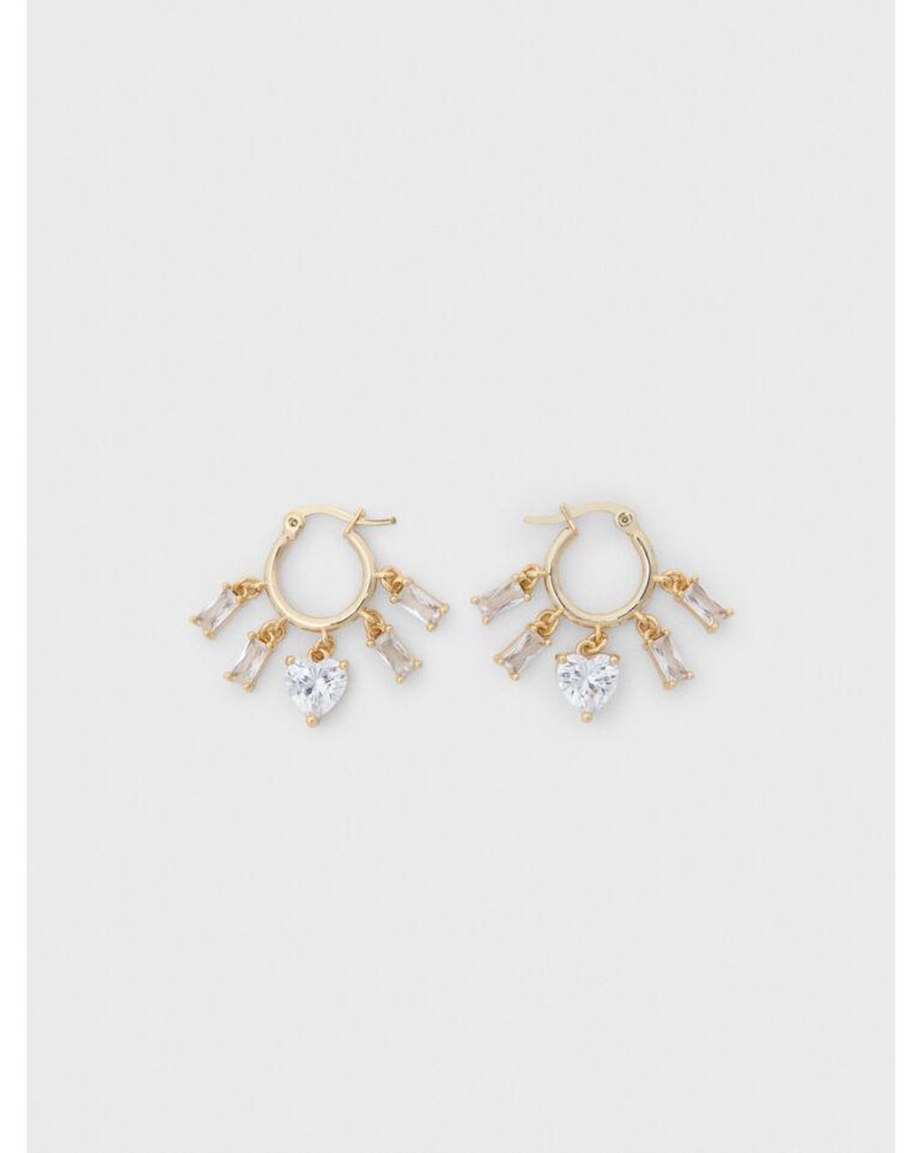 Maje White Tone Rhinestone Hoops