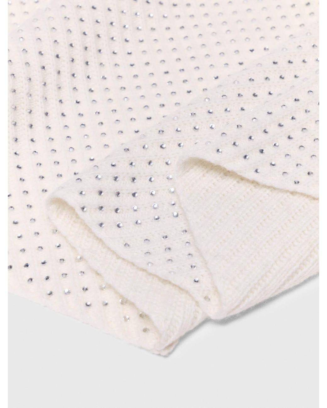 Maje Natural Rhinestone Wool Triangle Scarf