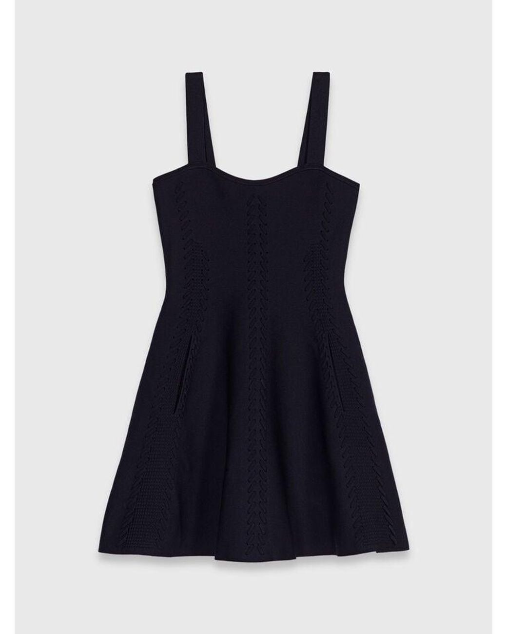 Maje Blue Short Knitted Skater Dress