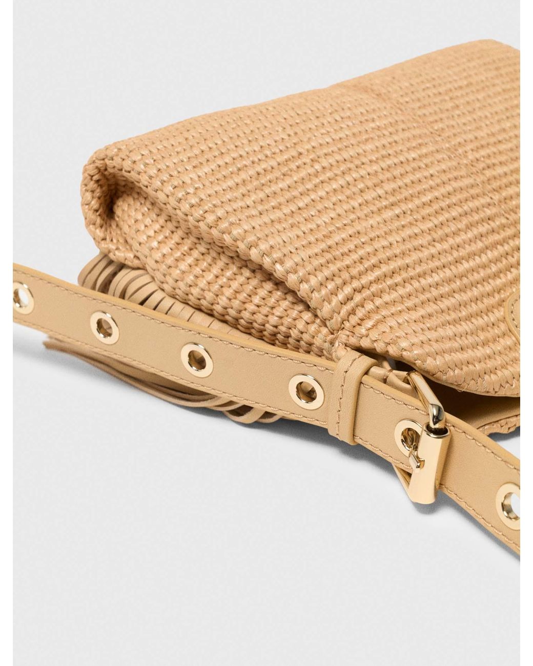 Maje Natural Raffia Effect Miss M Mini Bag