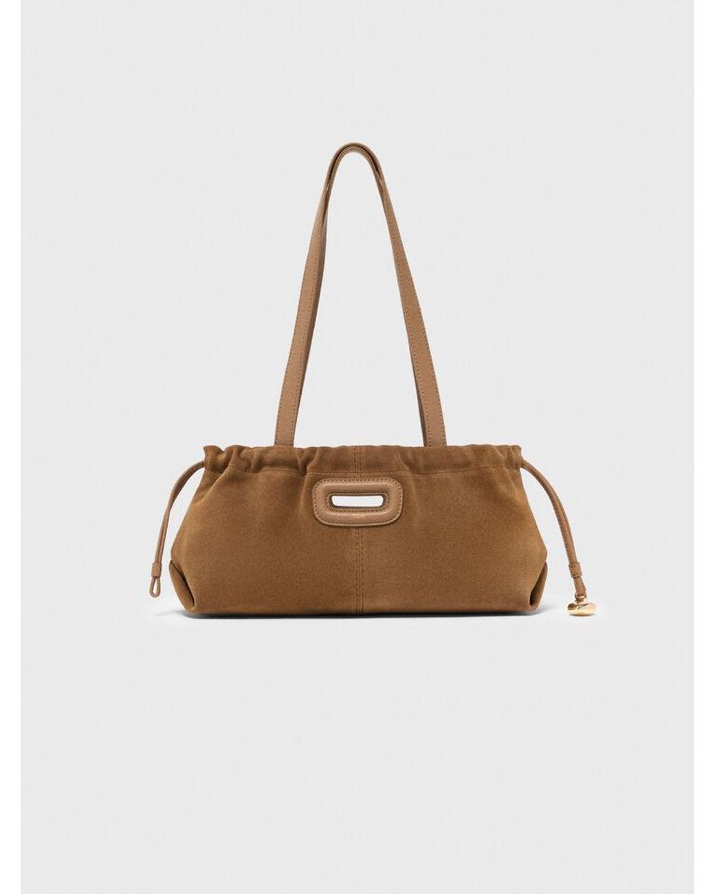 Maje White Suede Milpli Gazette Bag