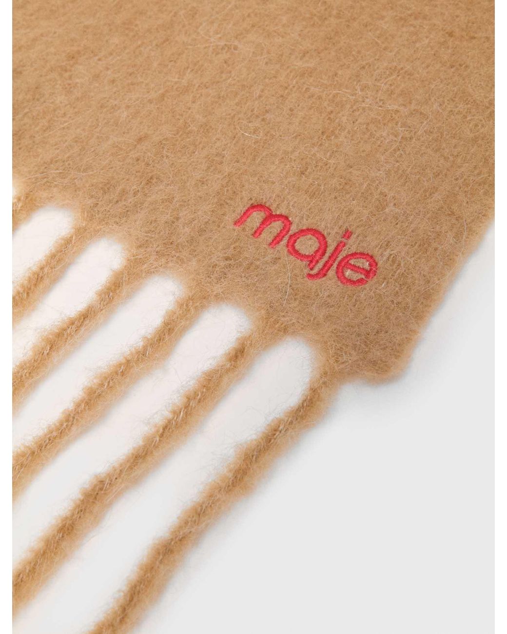 Maje Natural Wool And Alpaca Blend Scarf