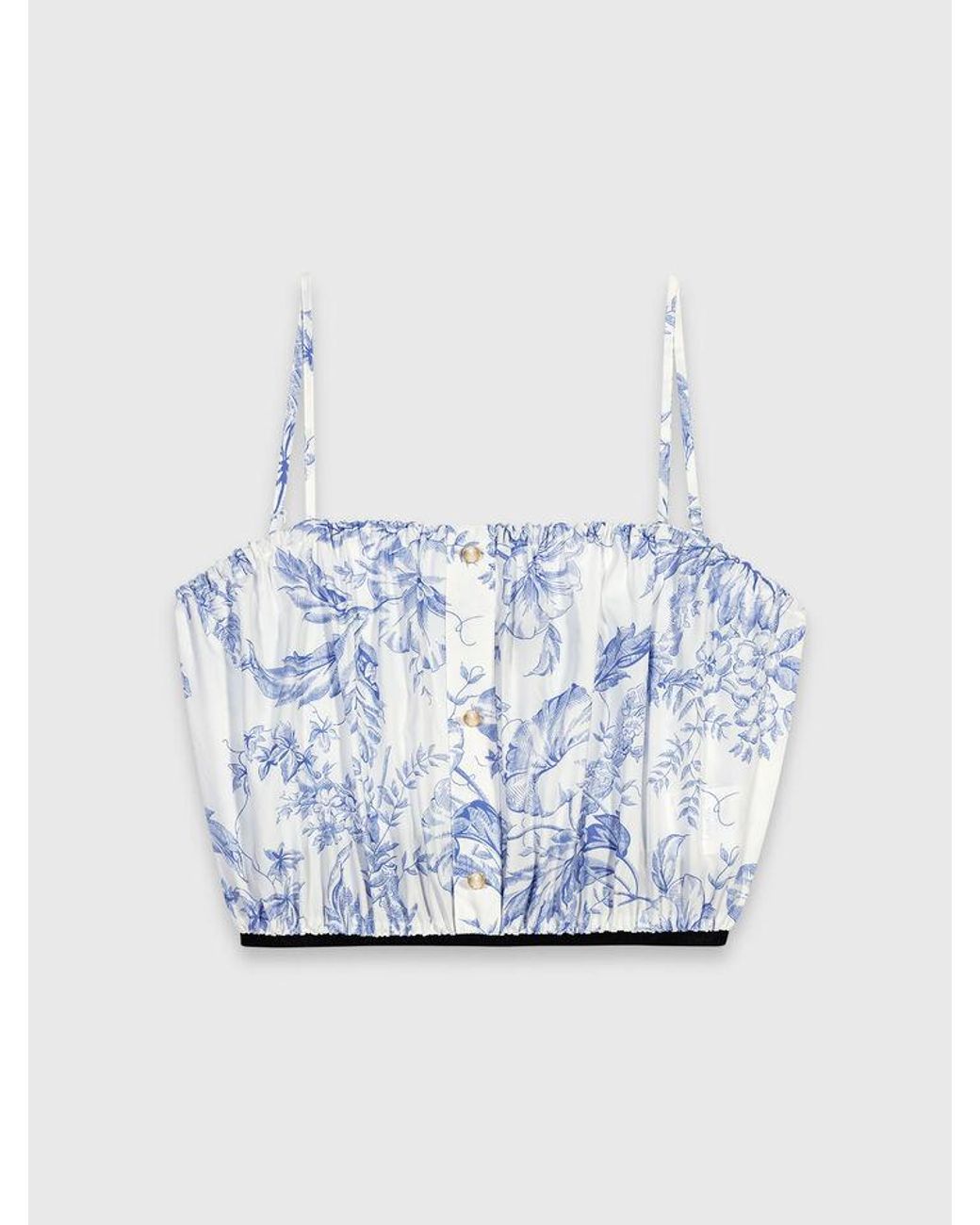 Maje Blue Patterned Top With Straps