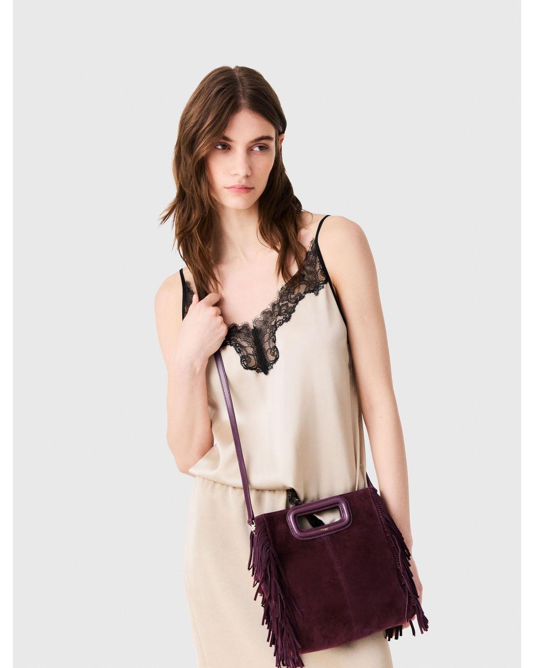 Maje Red Suede M Bag