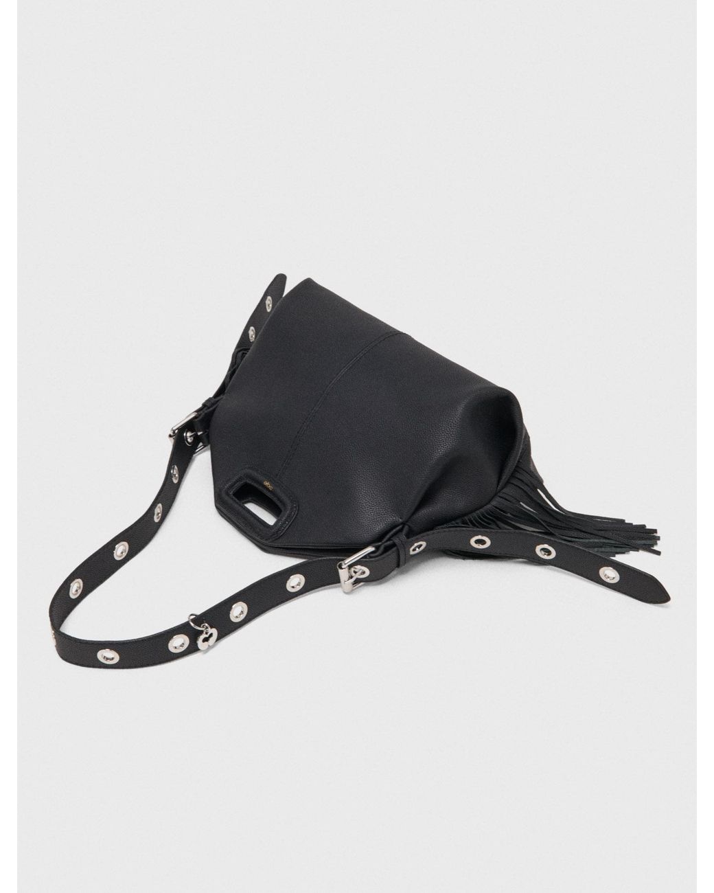 Maje Black Grained Leather Miss M Bag