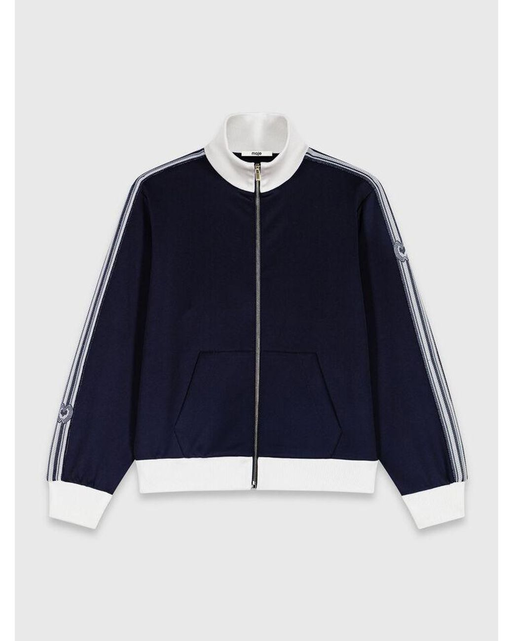 Maje Blue Zip-Up Sweatshirt