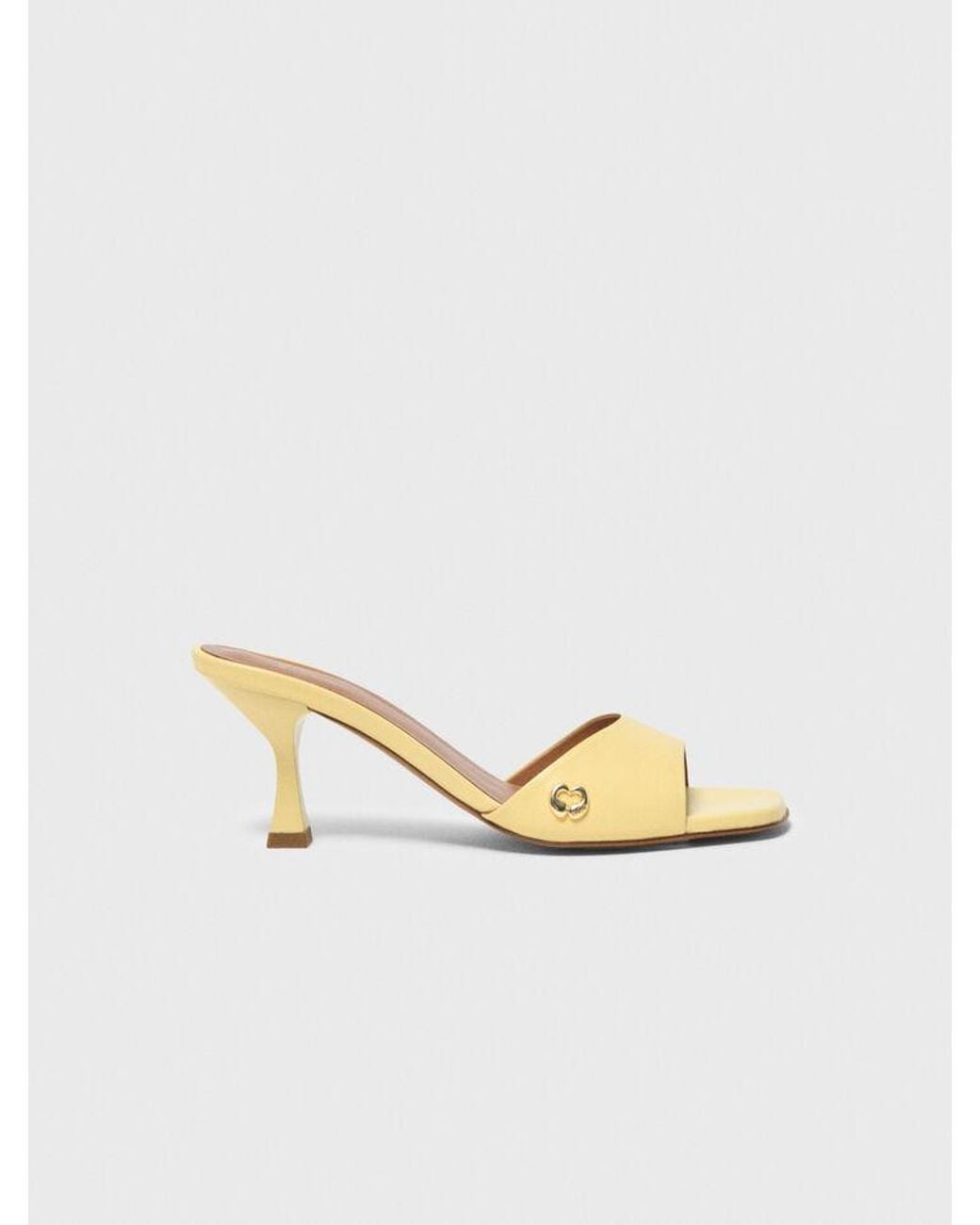 Maje Metallic Leather Mules