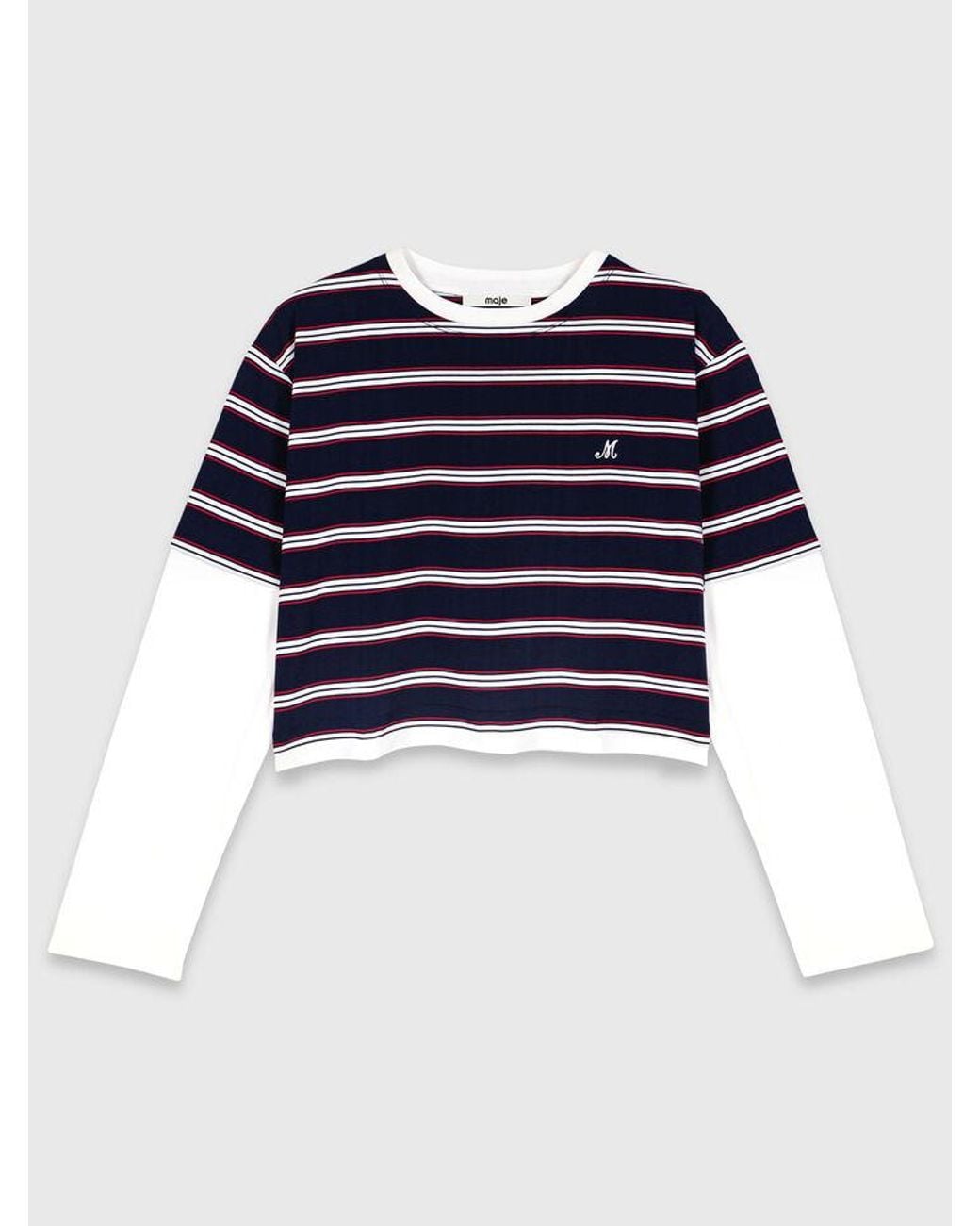 Maje Blue Layered-Effect T-Shirt