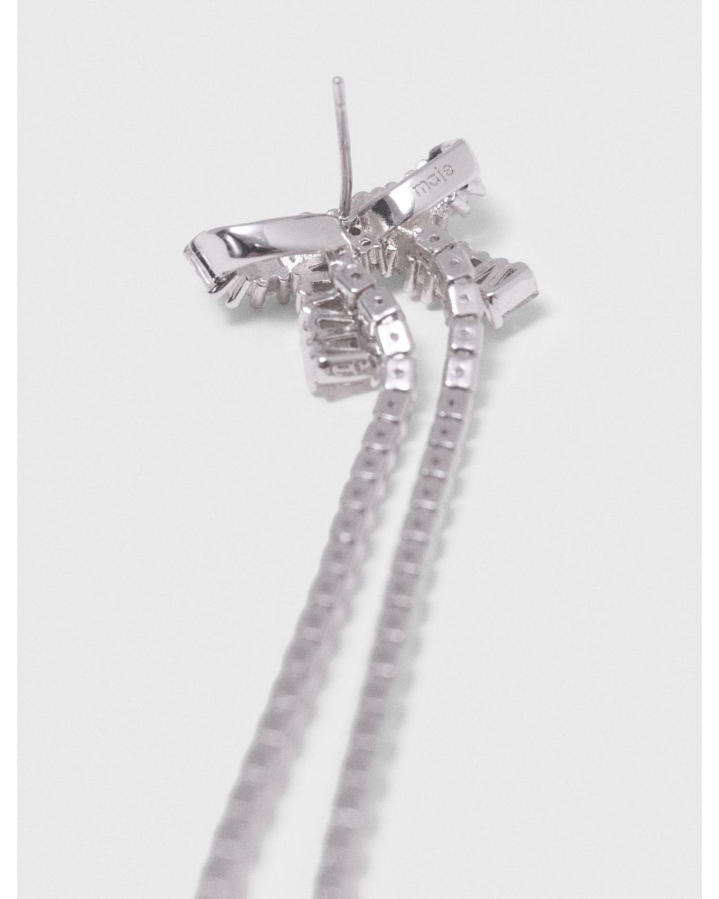 Maje White Rhinestone Bow Earrings