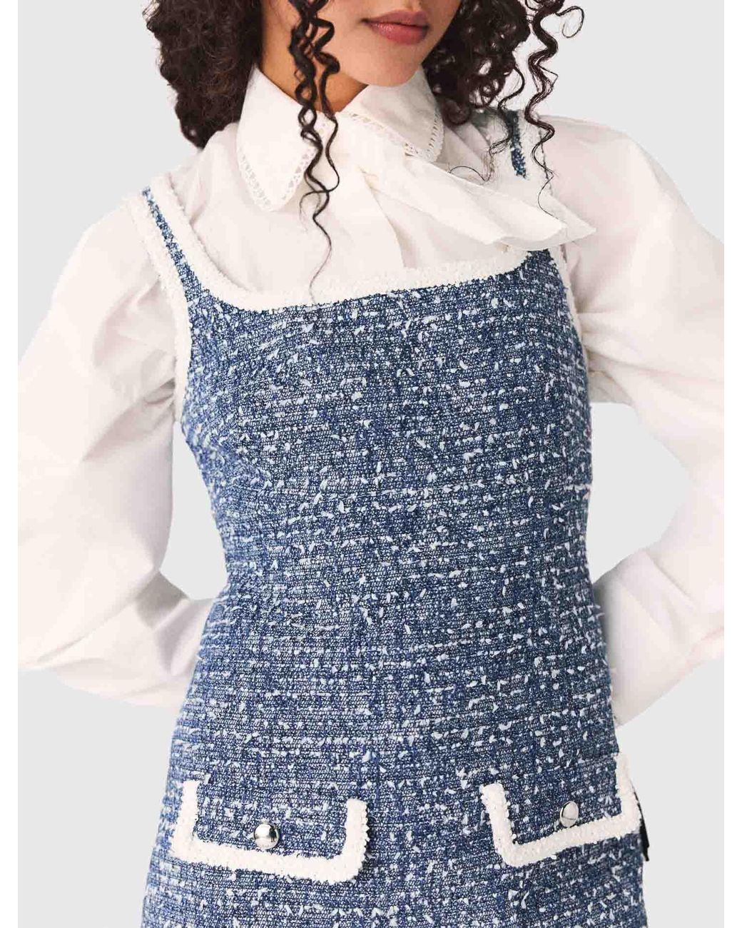 Maje Blue Short Tweed Dress