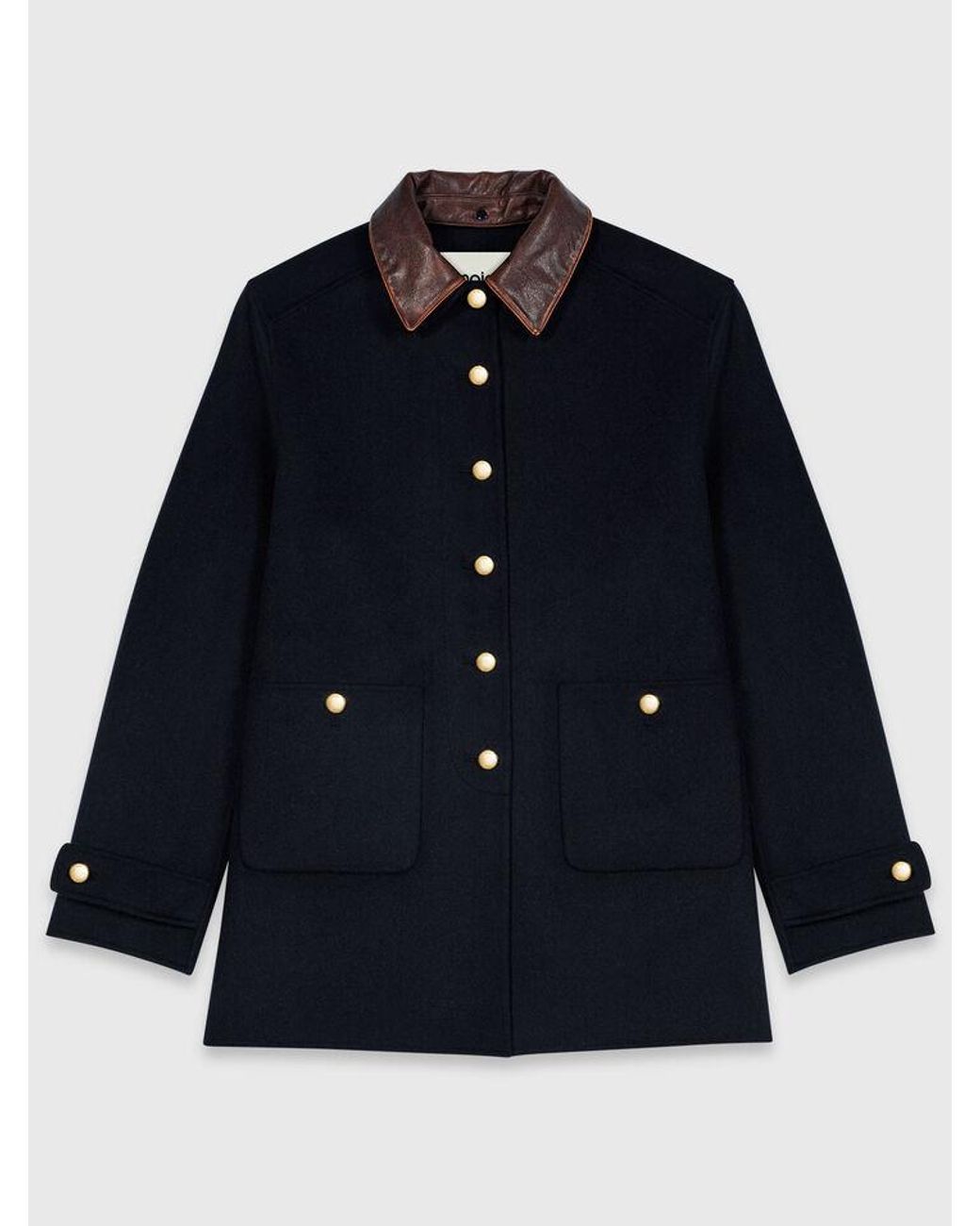 Maje Black Double-Faced Mid-Length Coat