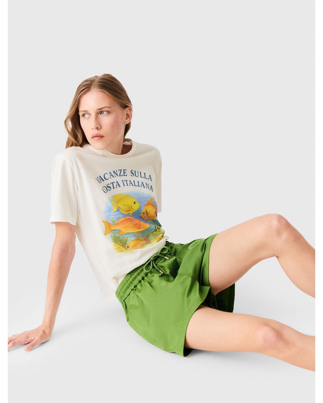 Maje Green Technical Fabric Shorts