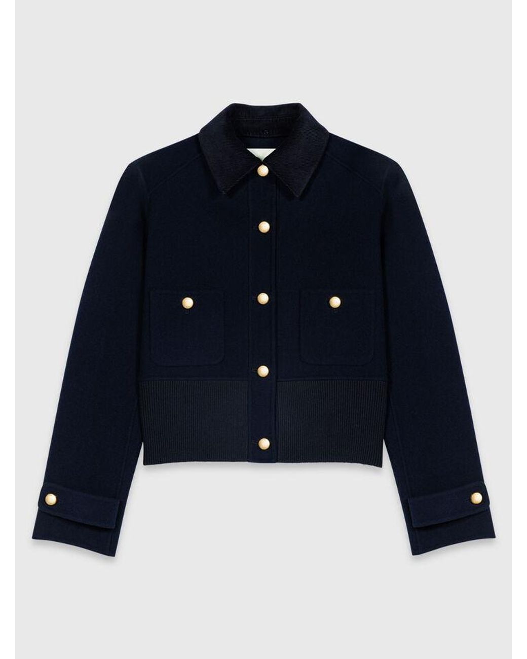 Maje Blue Short Double-Faced Jacket
