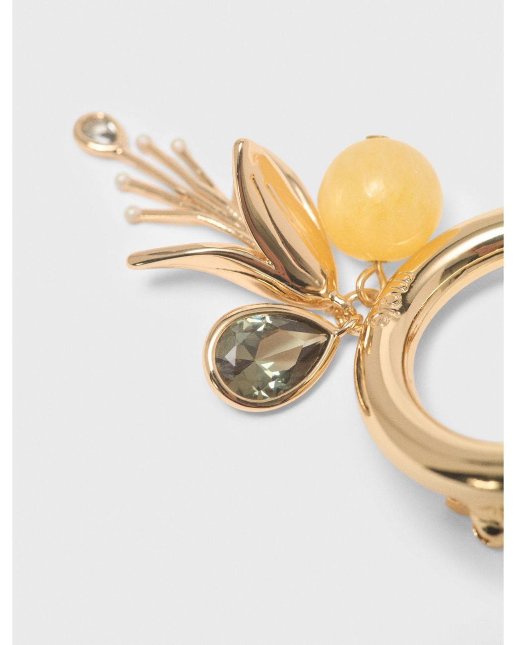 Maje White Ring Brooch With Detail