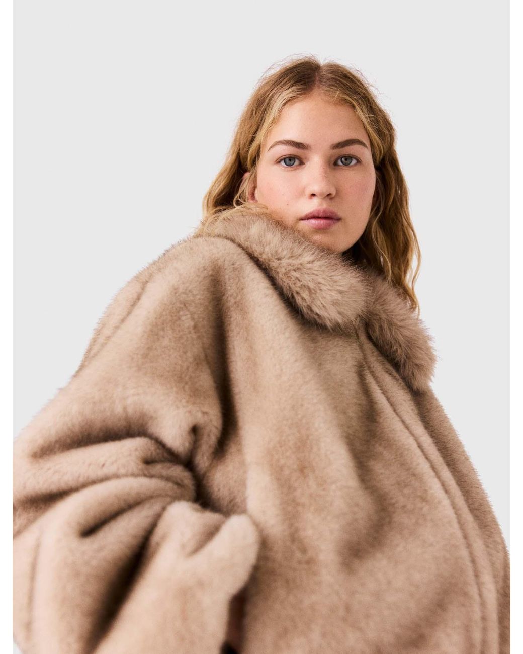 Maje White Faux Fur Jacket