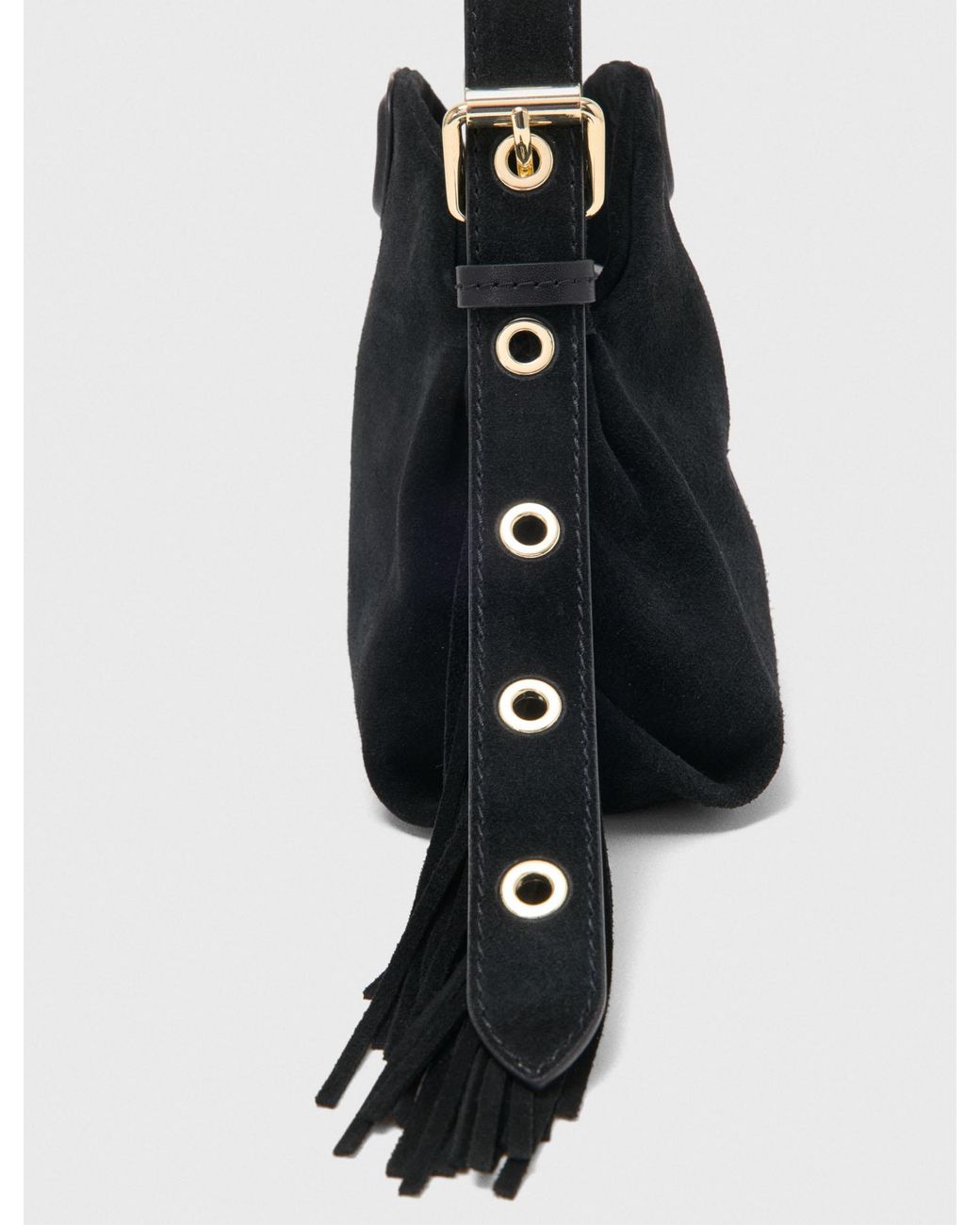 Maje Black Suede Mini Miss M Bag