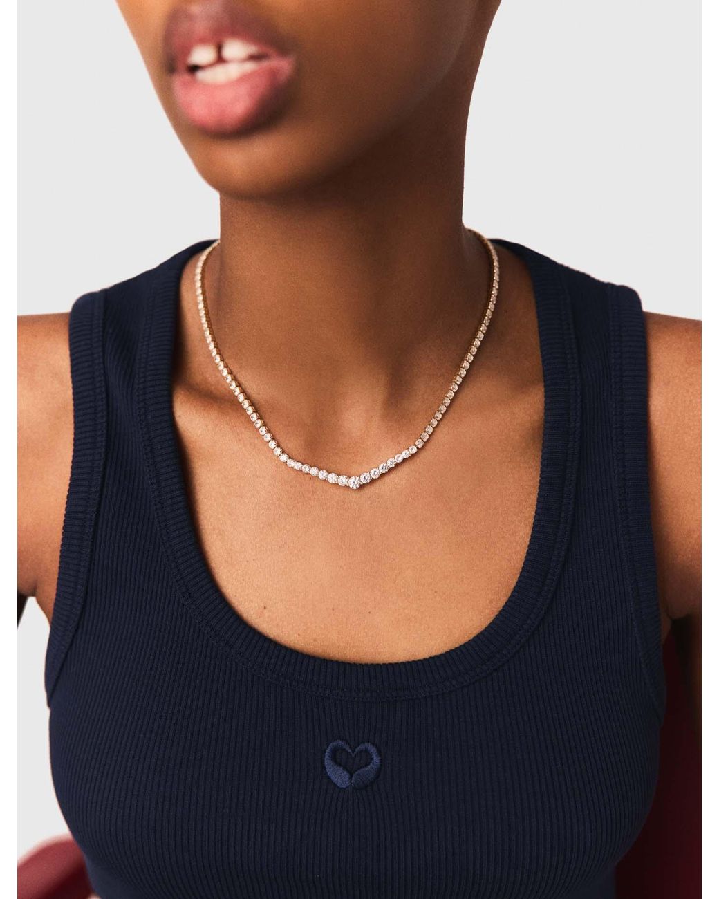 Maje White Cascade Diamanté Necklace