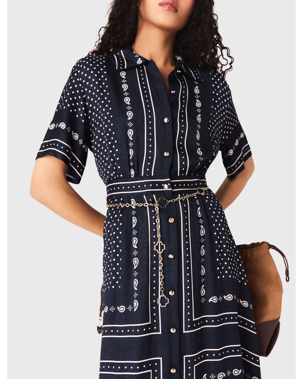 Maje Blue Flowy Patterned Maxi Dress