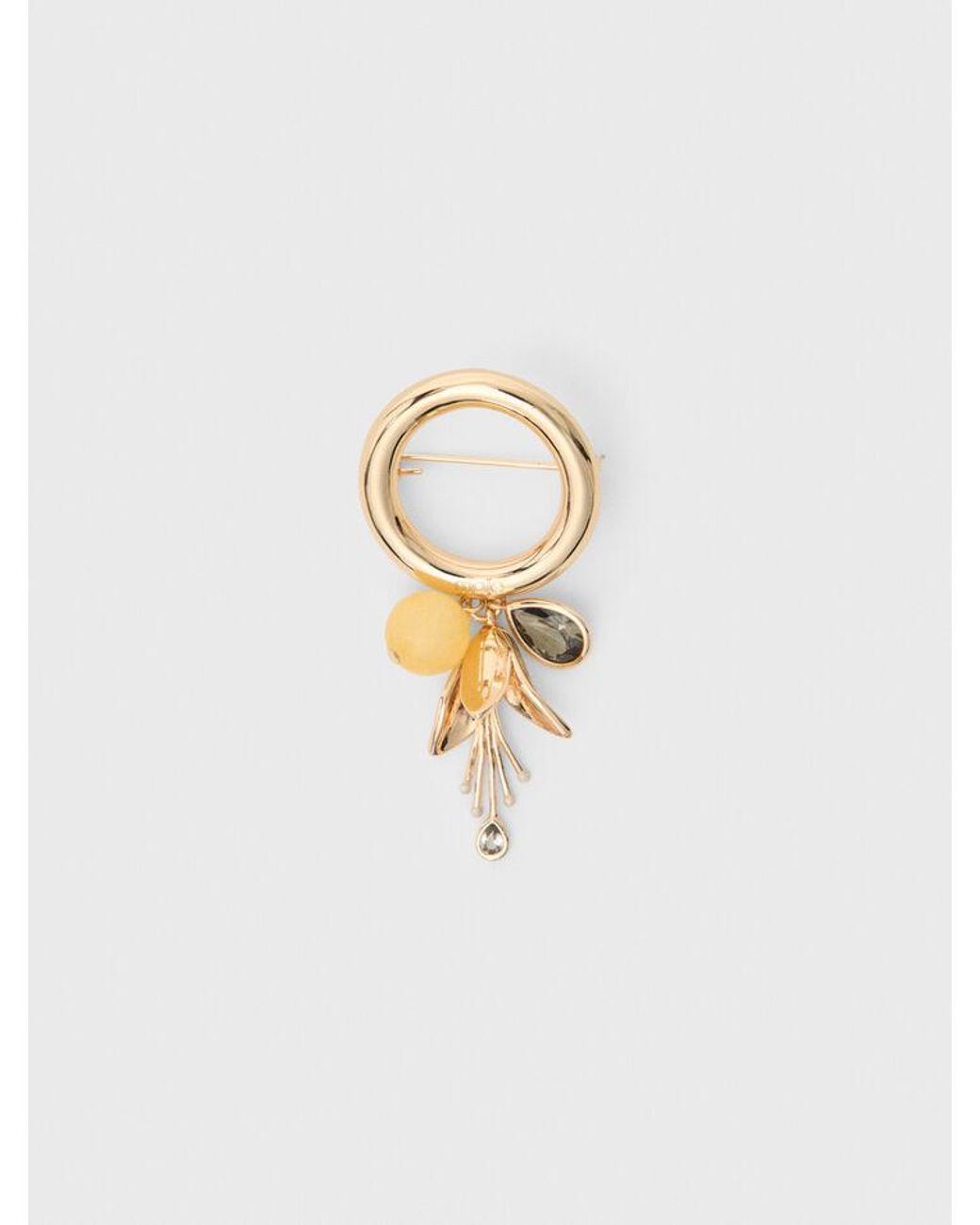 Maje White Ring Brooch With Detail
