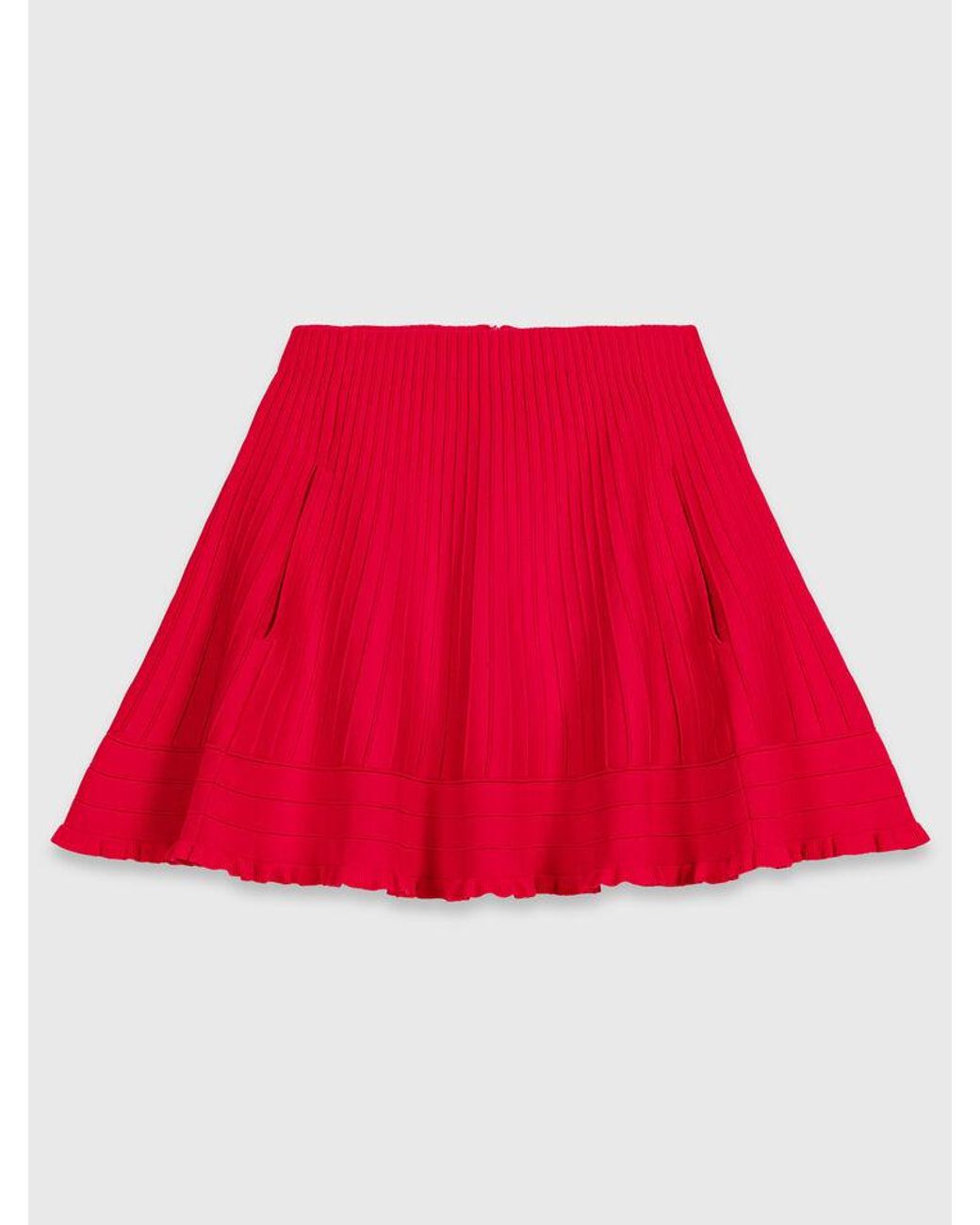 Maje Red Compact Knit Short Skirt